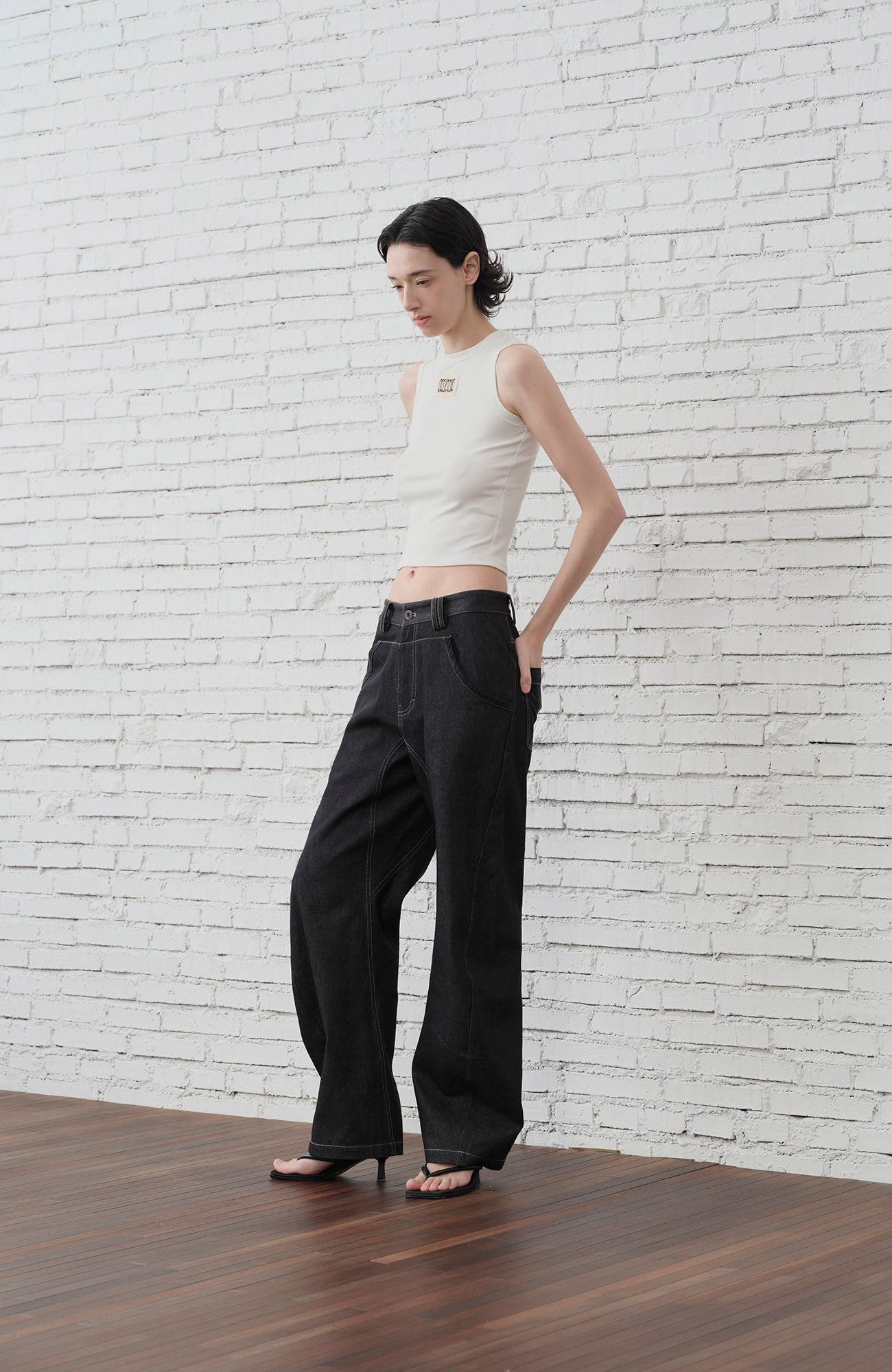 ORGANIC EMOTION EMOTION Contrast-Paneled Workwear Jeans, premium urban and streetwear designers apparel on PROJECTISR.com, ORGANIC EMOTION