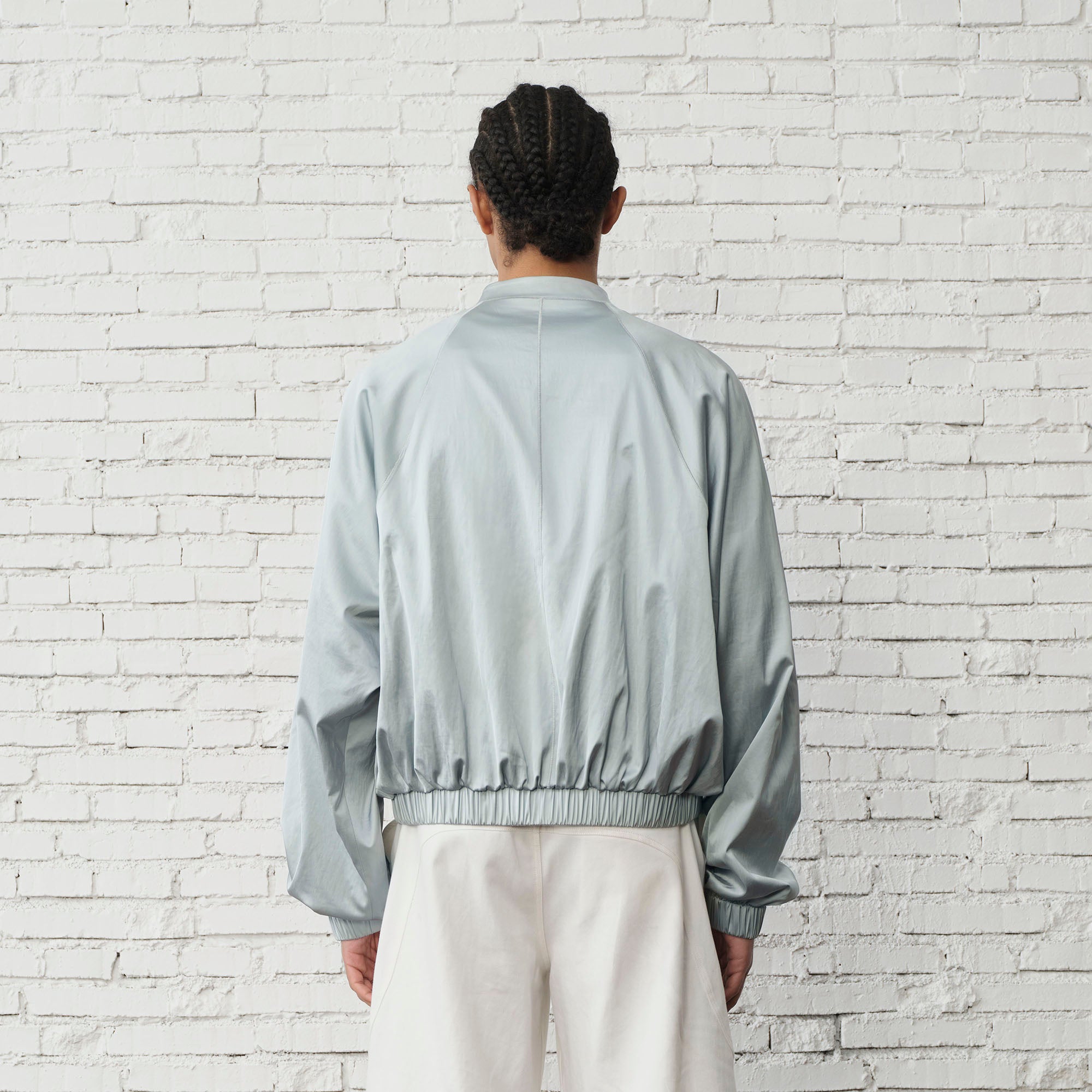 ORGANIC Raglan-Sleeve Satin Zip Jacket, premium urban and streetwear designers apparel on PROJECTISR.com, ORGANIC EMOTION
