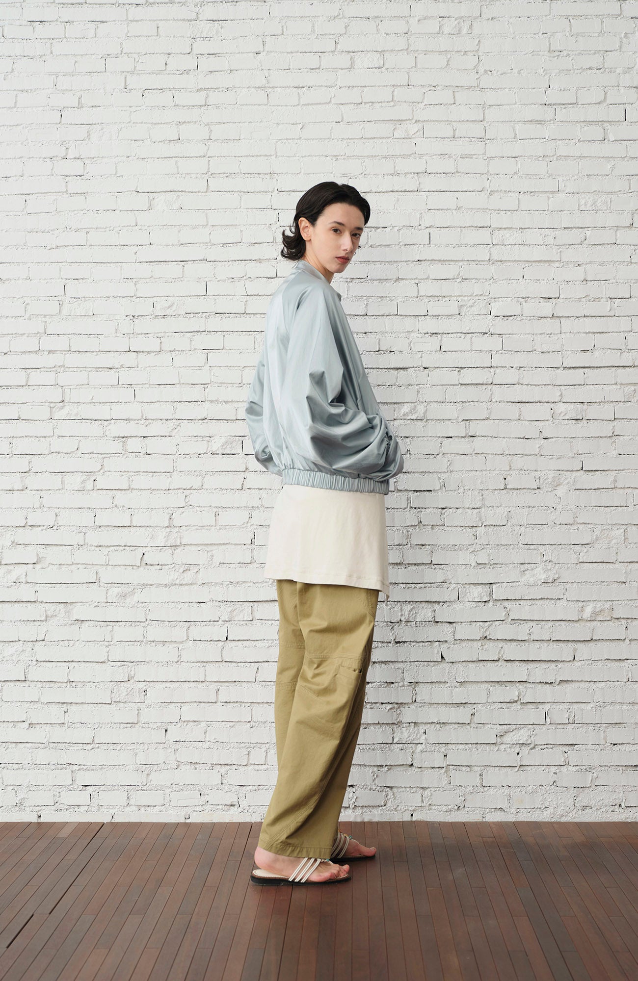 ORGANIC Raglan-Sleeve Satin Zip Jacket, premium urban and streetwear designers apparel on PROJECTISR.com, ORGANIC EMOTION