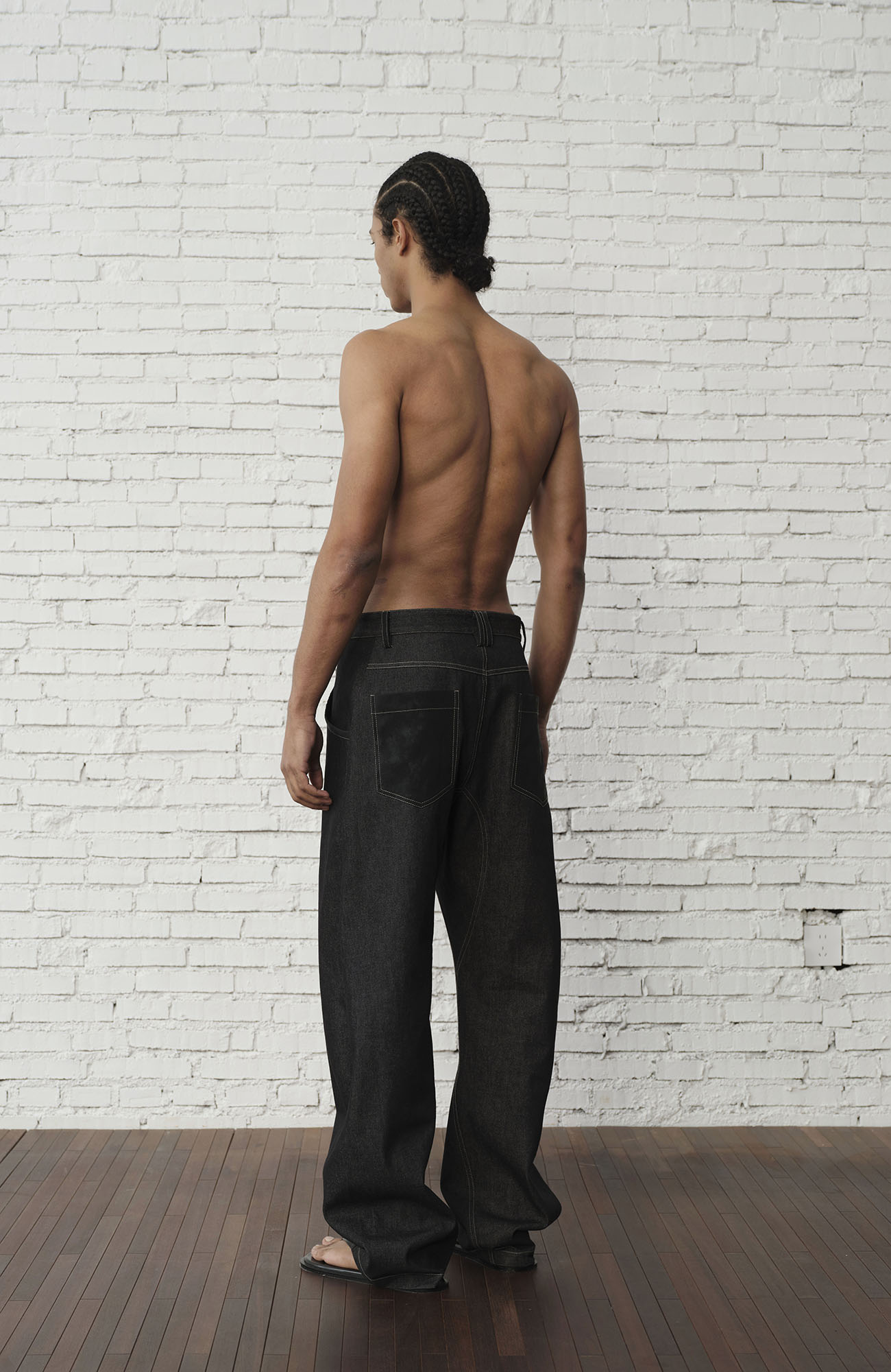 ORGANIC EMOTION EMOTION Contrast-Paneled Workwear Jeans, premium urban and streetwear designers apparel on PROJECTISR.com, ORGANIC EMOTION