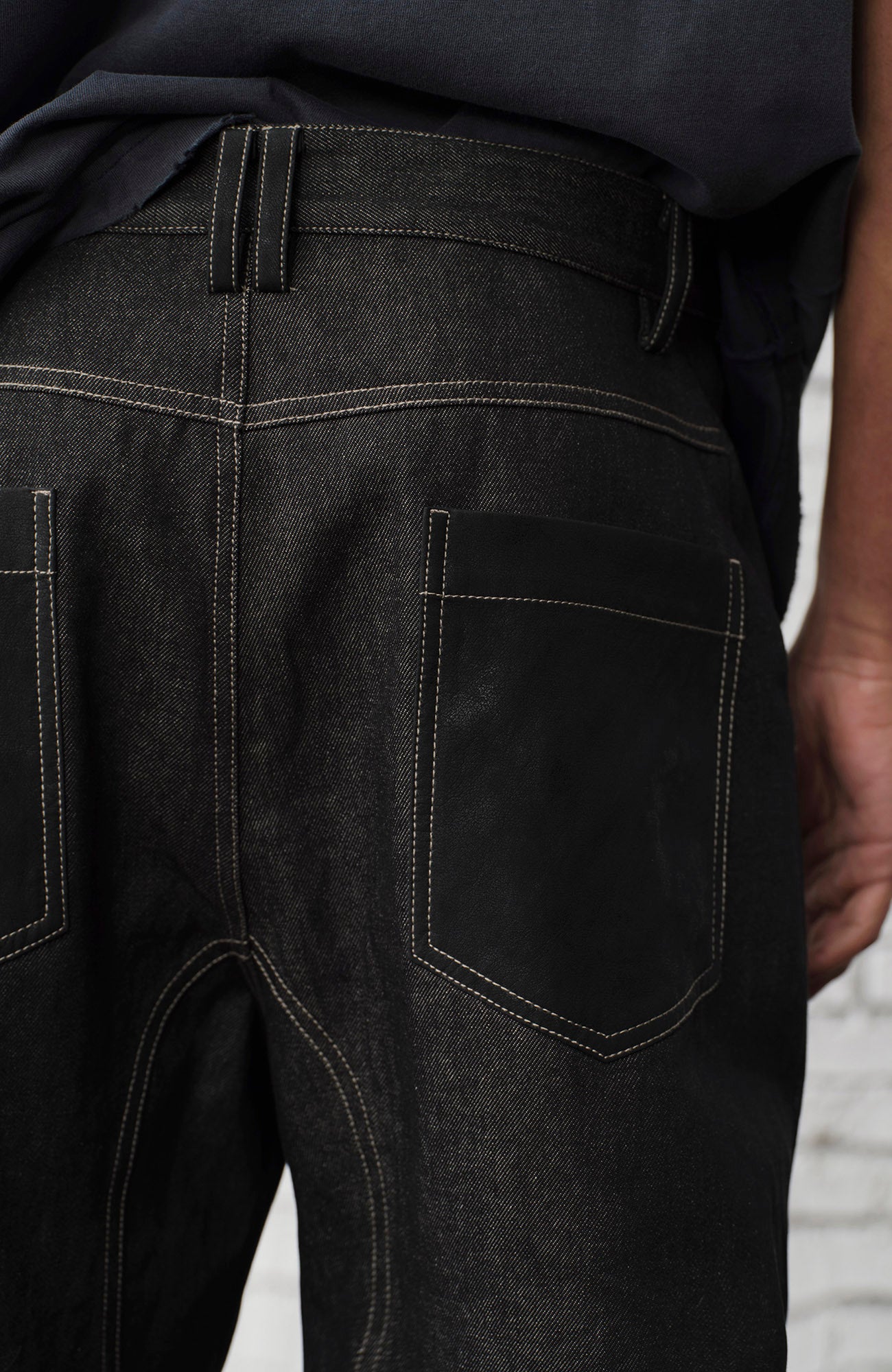 ORGANIC EMOTION EMOTION Contrast-Paneled Workwear Jeans, premium urban and streetwear designers apparel on PROJECTISR.com, ORGANIC EMOTION