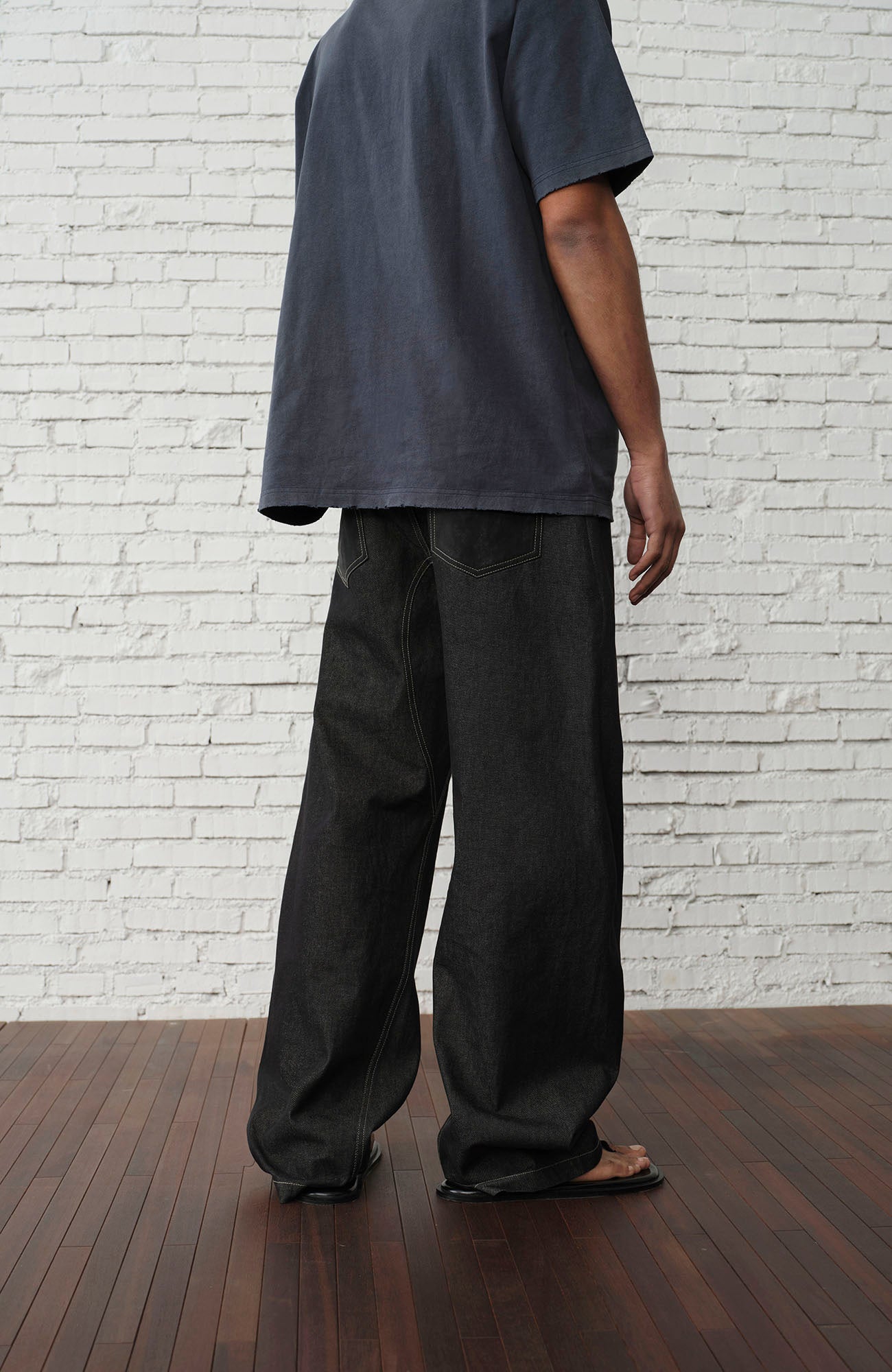 ORGANIC EMOTION EMOTION Contrast-Paneled Workwear Jeans, premium urban and streetwear designers apparel on PROJECTISR.com, ORGANIC EMOTION
