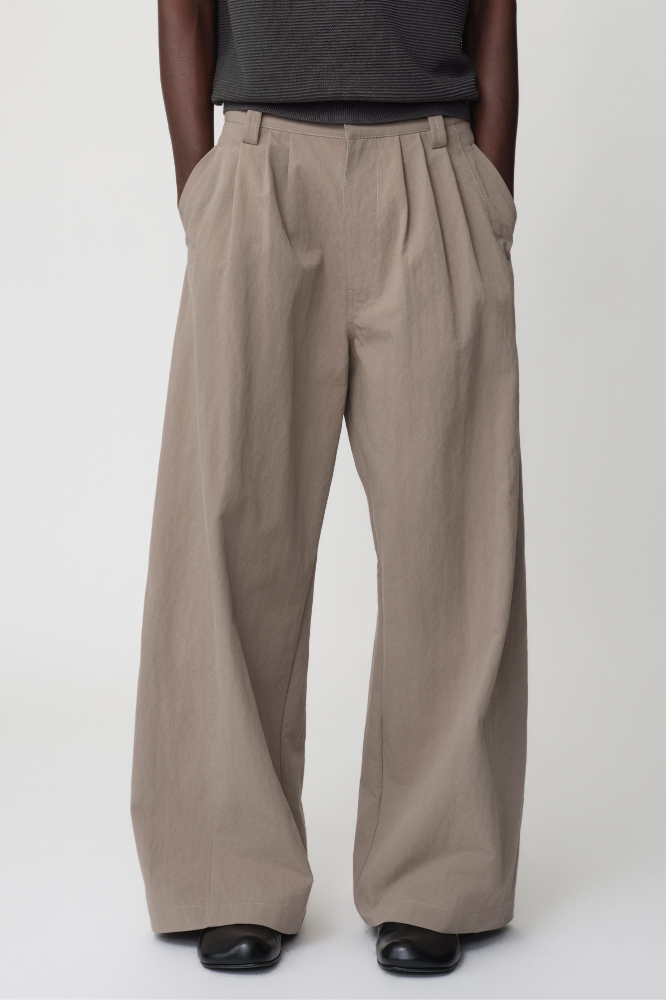 OPICLOTH Retro Pleated Wide-Leg Trousers, premium urban and streetwear designers apparel on PROJECTISR.com, OPICLOTH