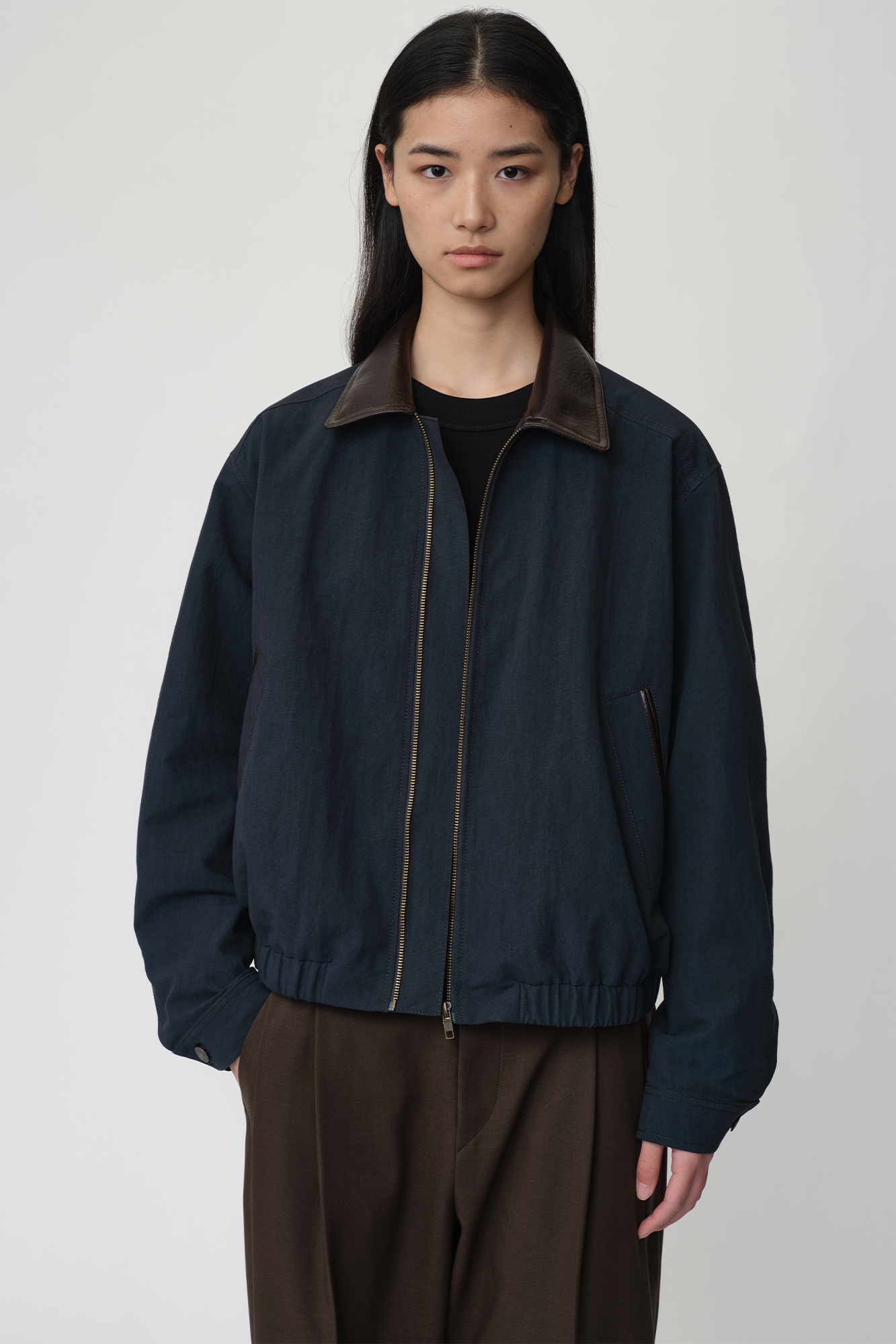 OPICLOTH Retro Contrast Leather Collar Jacket, premium urban and streetwear designers apparel on PROJECTISR.com, DND4DES