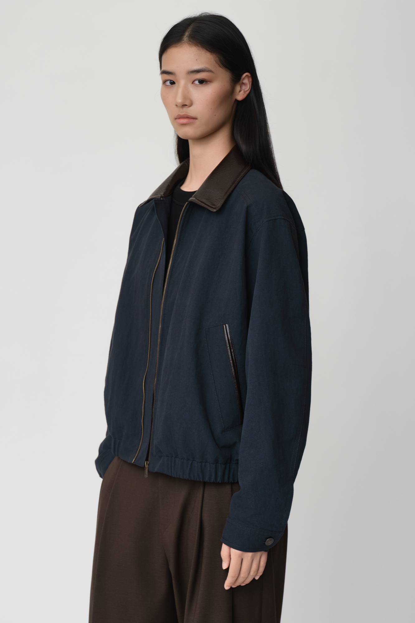 OPICLOTH Retro Contrast Leather Collar Jacket, premium urban and streetwear designers apparel on PROJECTISR.com, DND4DES