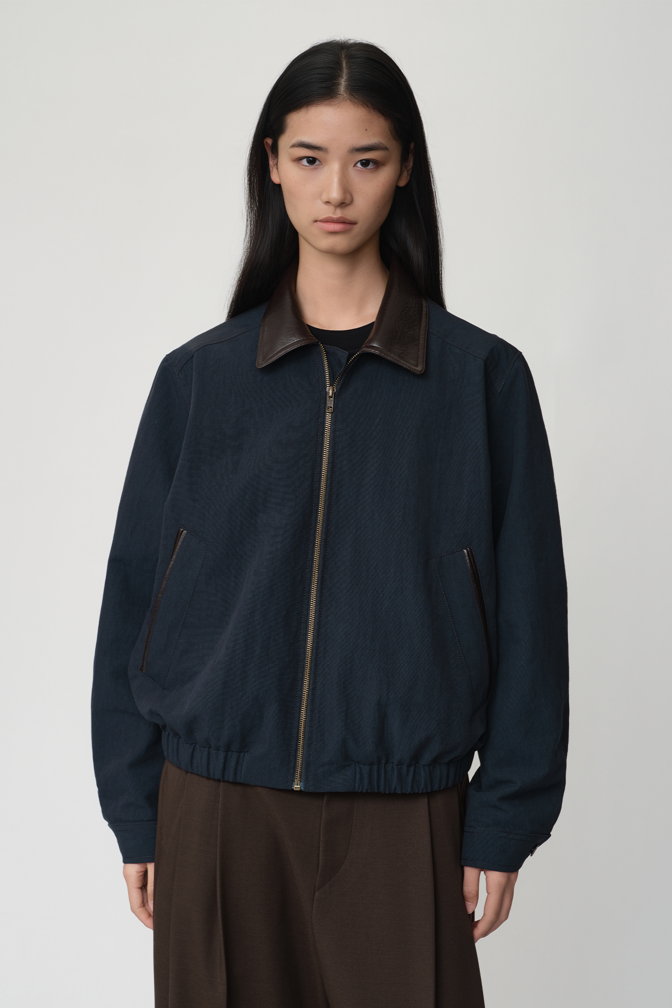 OPICLOTH Retro Contrast Leather Collar Jacket, premium urban and streetwear designers apparel on PROJECTISR.com, DND4DES