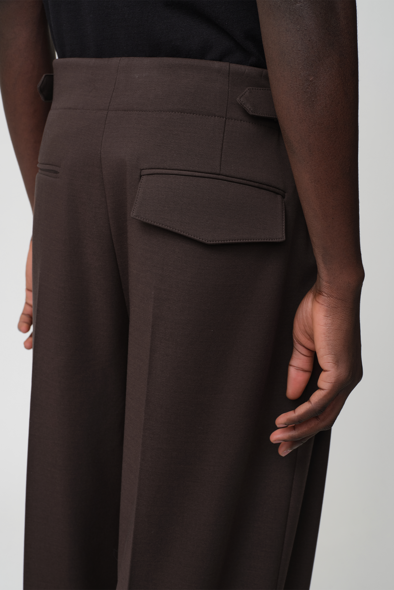 OPICLOTH Retro Double-Pleated Buckle-Tab Trousers, premium urban and streetwear designers apparel on PROJECTISR.com, OPICLOTH
