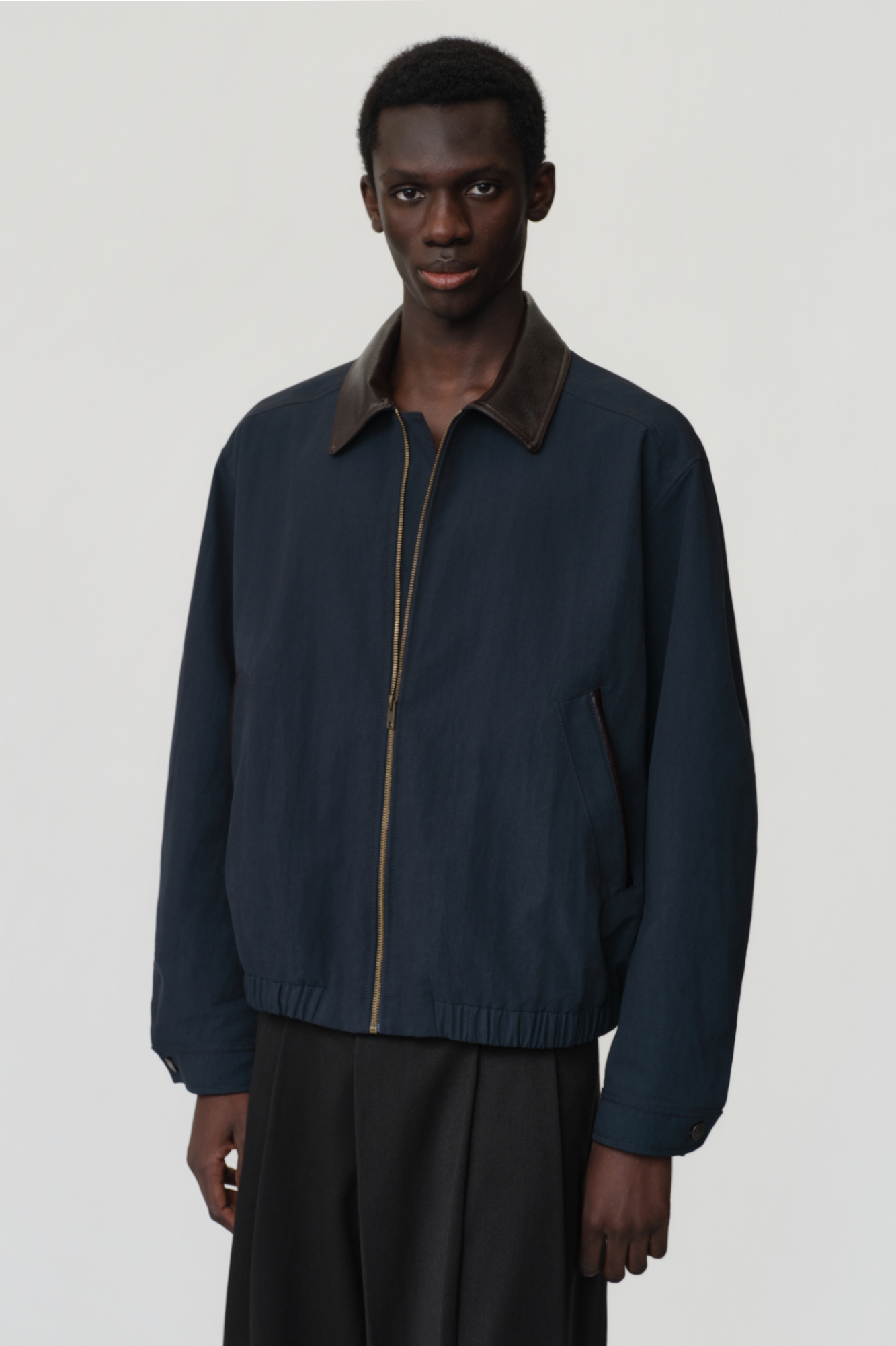 OPICLOTH Retro Contrast Leather Collar Jacket, premium urban and streetwear designers apparel on PROJECTISR.com, DND4DES