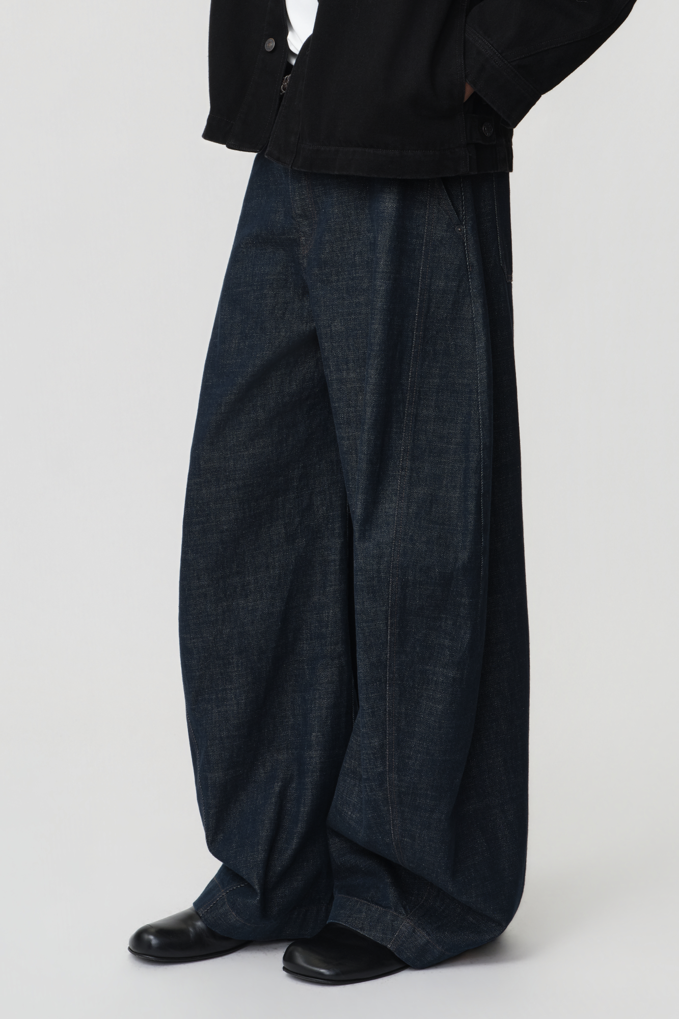 OPICLOTH Classic Indigo Curved-Leg Jeans, premium urban and streetwear designers apparel on PROJECTISR.com, DND4DES
