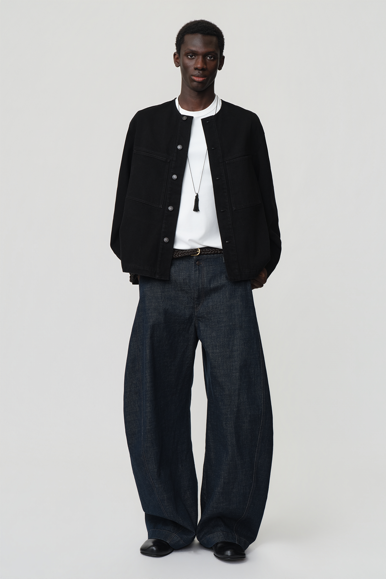 OPICLOTH Classic Indigo Curved-Leg Jeans, premium urban and streetwear designers apparel on PROJECTISR.com, DND4DES