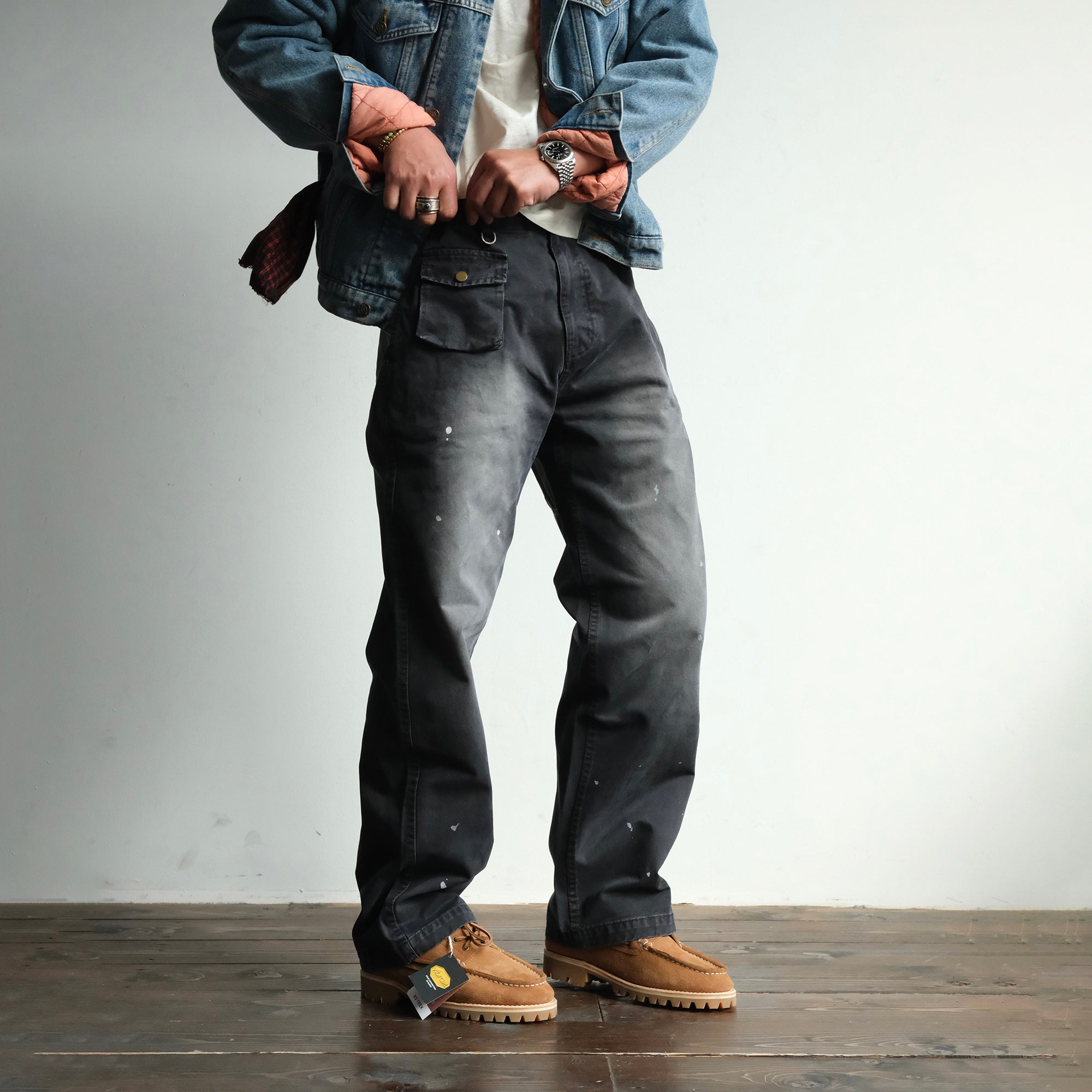 NEIGBORL Washed Paint Splatter Cargo Pants, premium urban and streetwear designers apparel on PROJECTISR.com, NEIGBORL