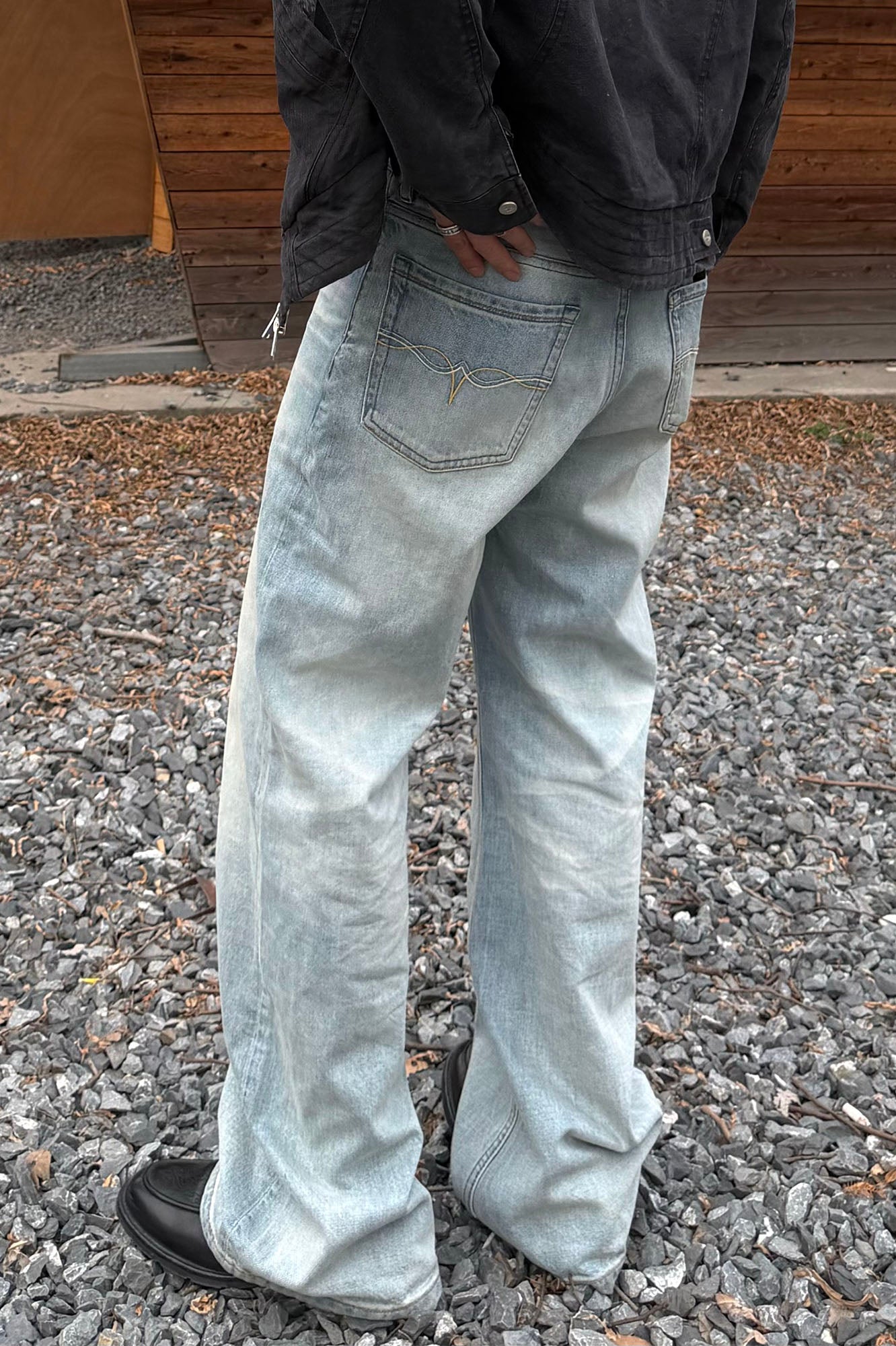 CATSSTAC Classic Whiskering Washed Jeans, premium urban and streetwear designers apparel on PROJECTISR.com, CATSSTAC