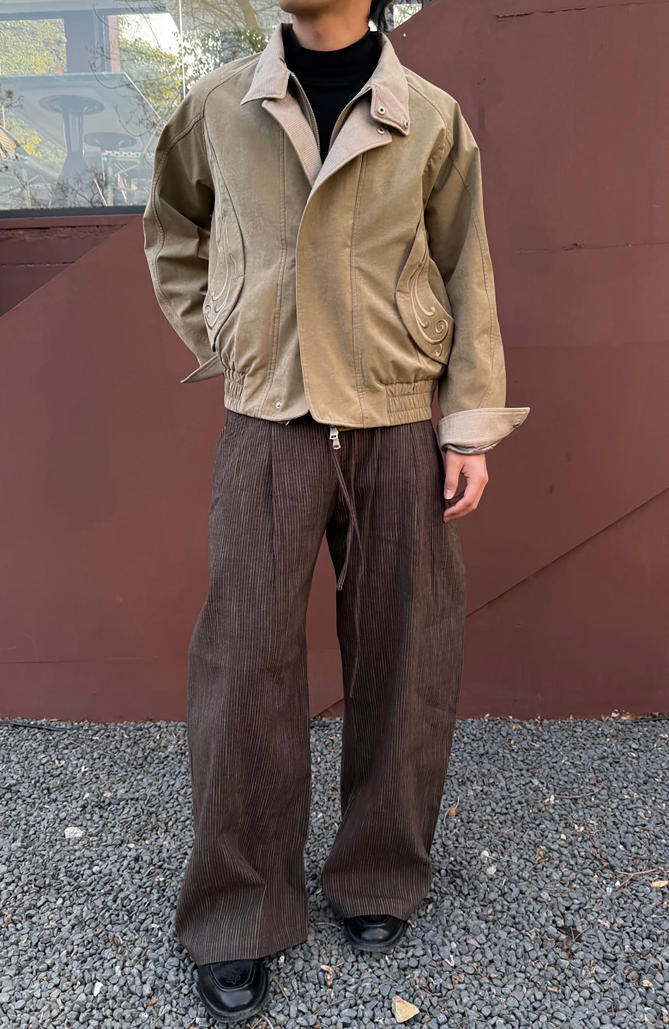 CATSSTAC Striped Double-Pleat Trousers, premium urban and streetwear designers apparel on PROJECTISR.com, CATSSTAC