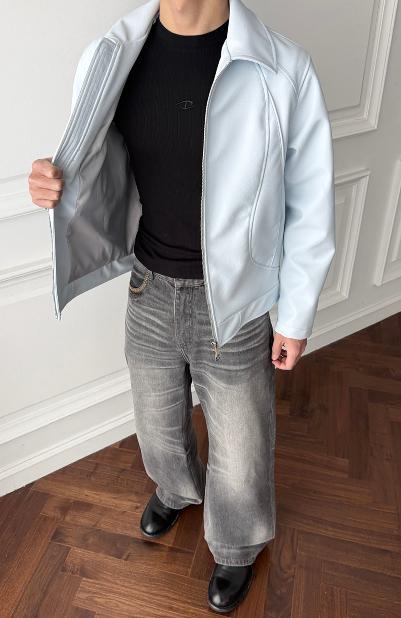 CATSSTAC Knightcore Pebbled Jacket, premium urban and streetwear designers apparel on PROJECTISR.com, CATSSTAC