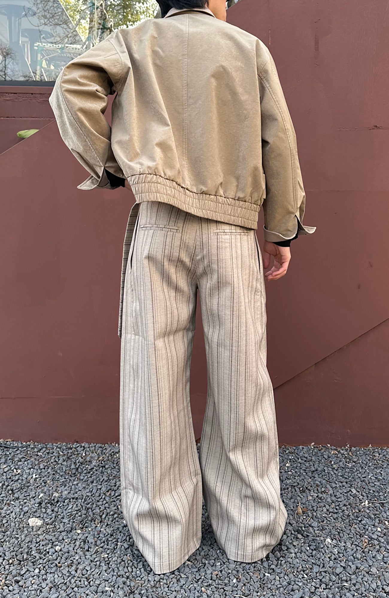 CATSSTAC Button-Closure Striped Double-Pleat Trousers, premium urban and streetwear designers apparel on PROJECTISR.com, CATSSTAC