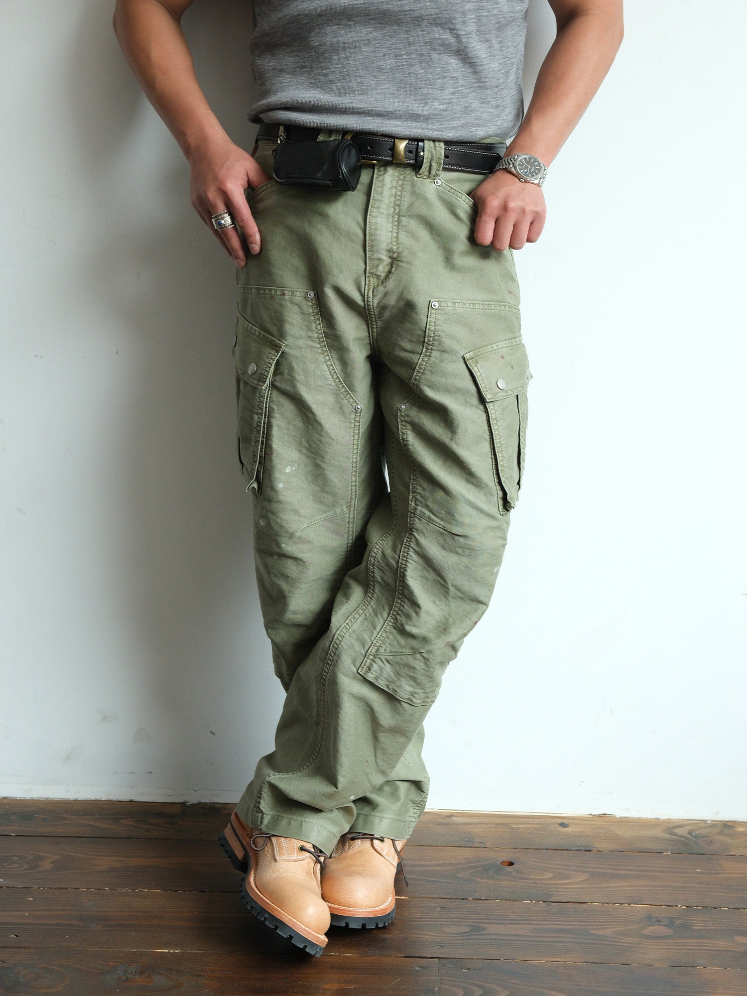 NEIGBORL Retro Washed Multi-Pocket Cargo Pants, premium urban and streetwear designers apparel on PROJECTISR.com, NEIGBORL
