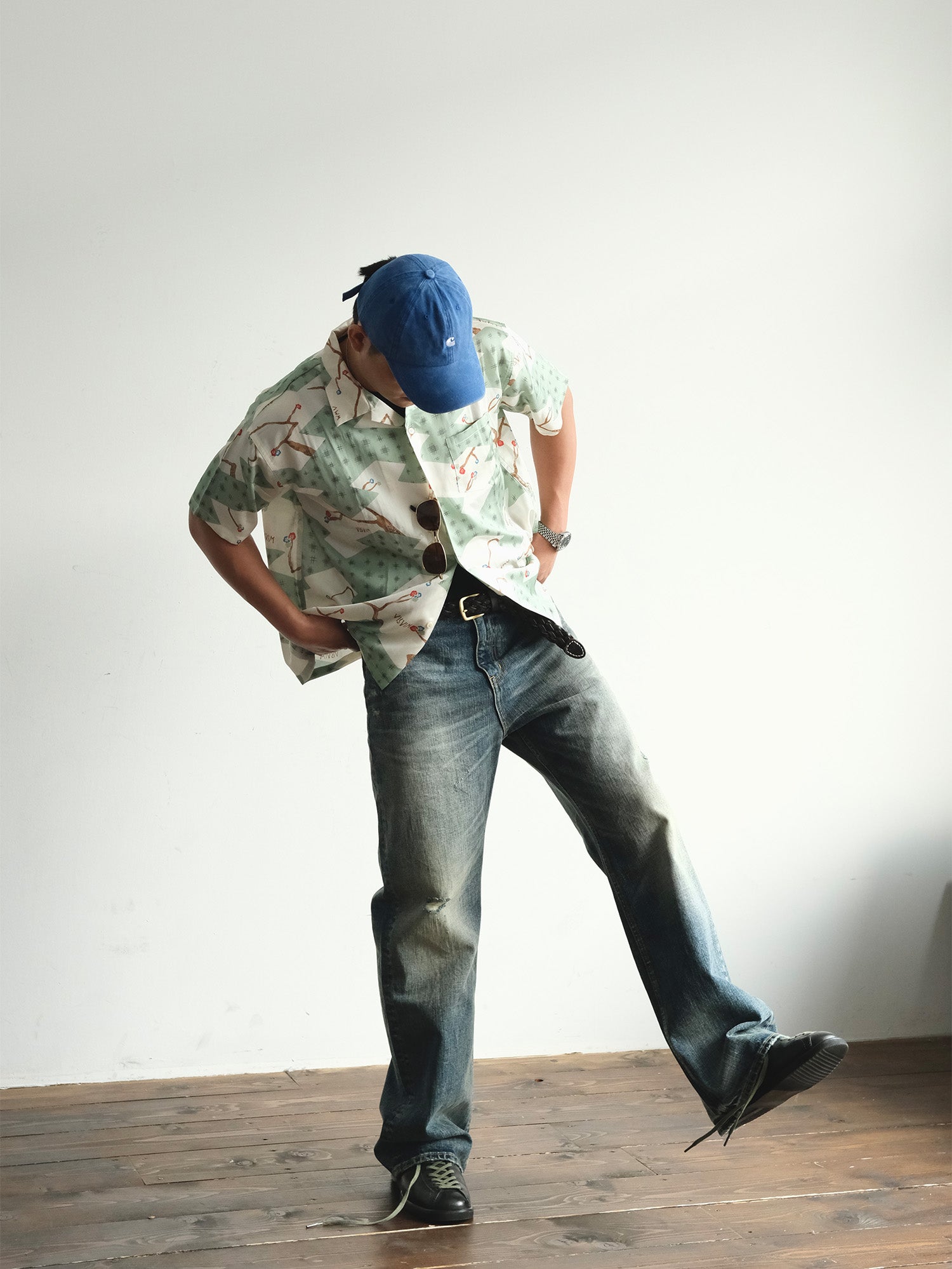 NEIGBORL Washed Distressed Flared Jeans, premium urban and streetwear designers apparel on PROJECTISR.com, NEIGBORL