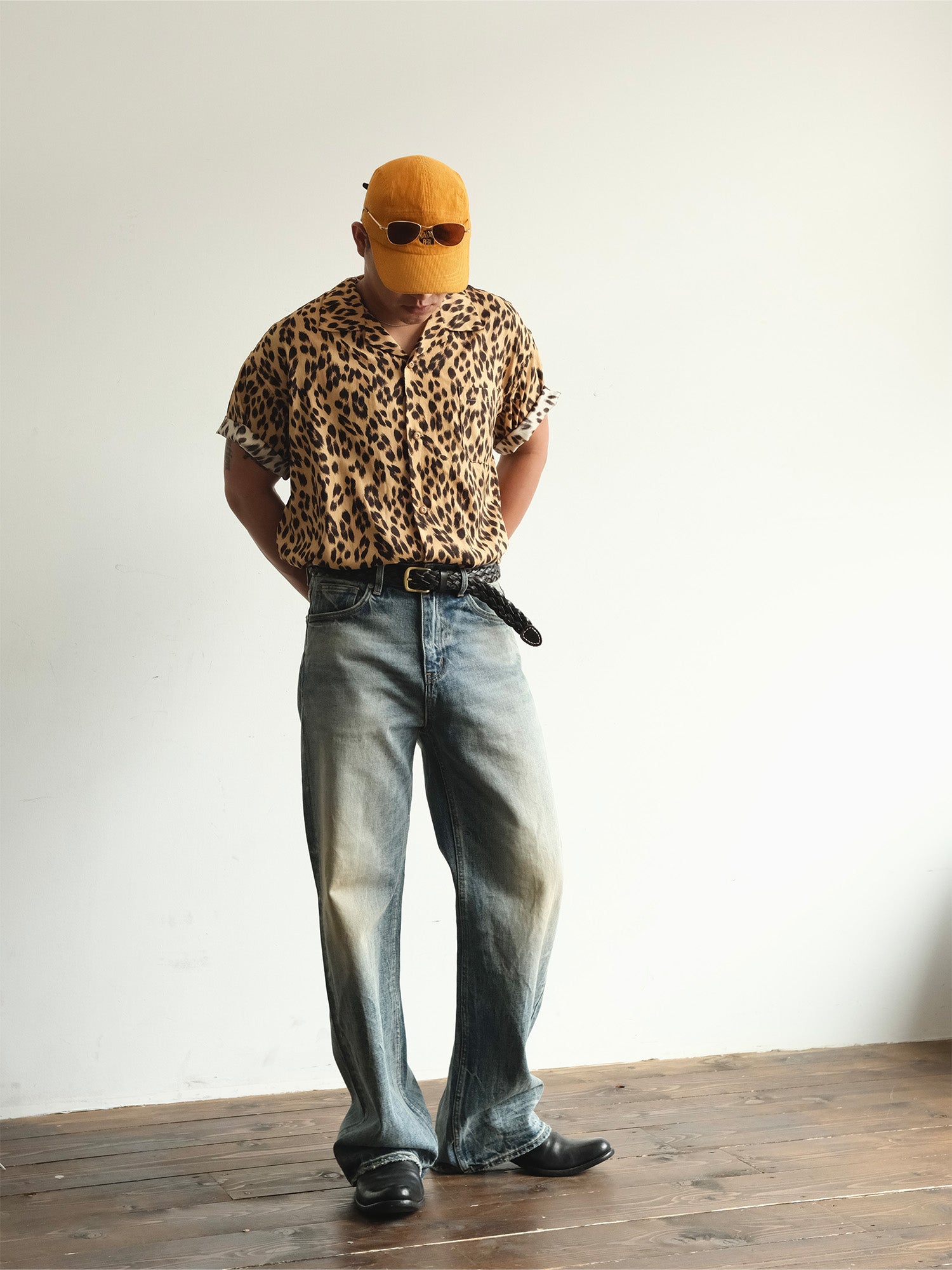 NEIGBORL Washed Distressed Straight-Leg Jeans, premium urban and streetwear designers apparel on PROJECTISR.com, NEIGBORL