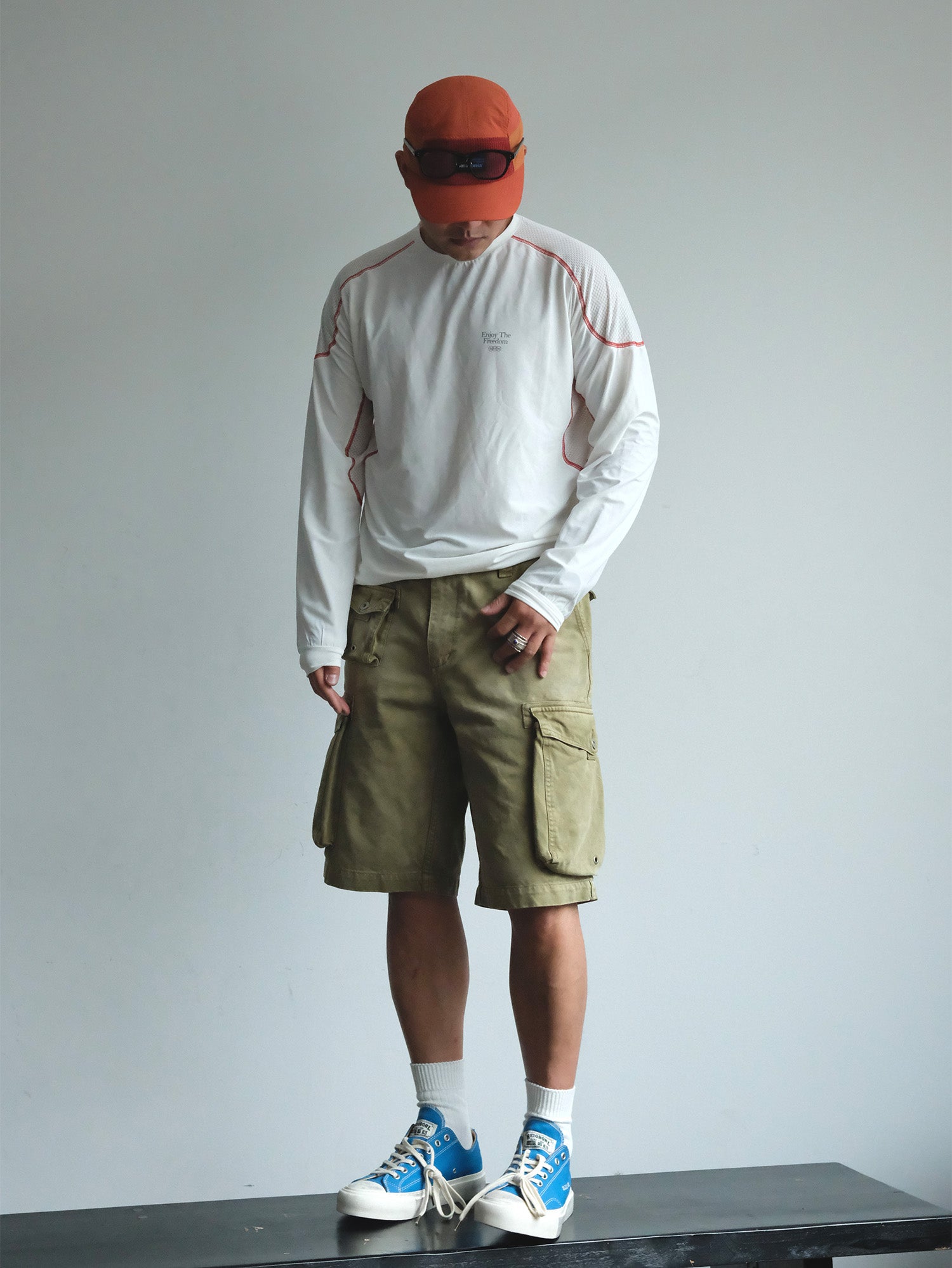 NEIGBORL Washed Sulfur-Dyed Multi-Pocket Cargo Shorts, premium urban and streetwear designers apparel on PROJECTISR.com, NEIGBORL