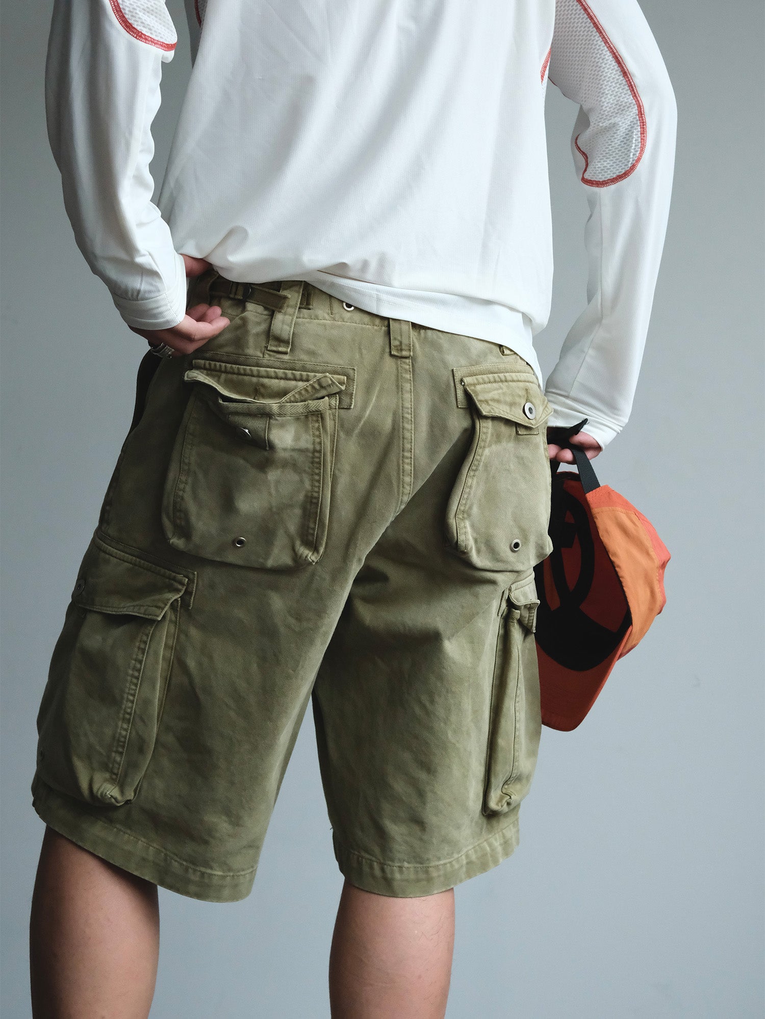 NEIGBORL Washed Sulfur-Dyed Multi-Pocket Cargo Shorts, premium urban and streetwear designers apparel on PROJECTISR.com, NEIGBORL
