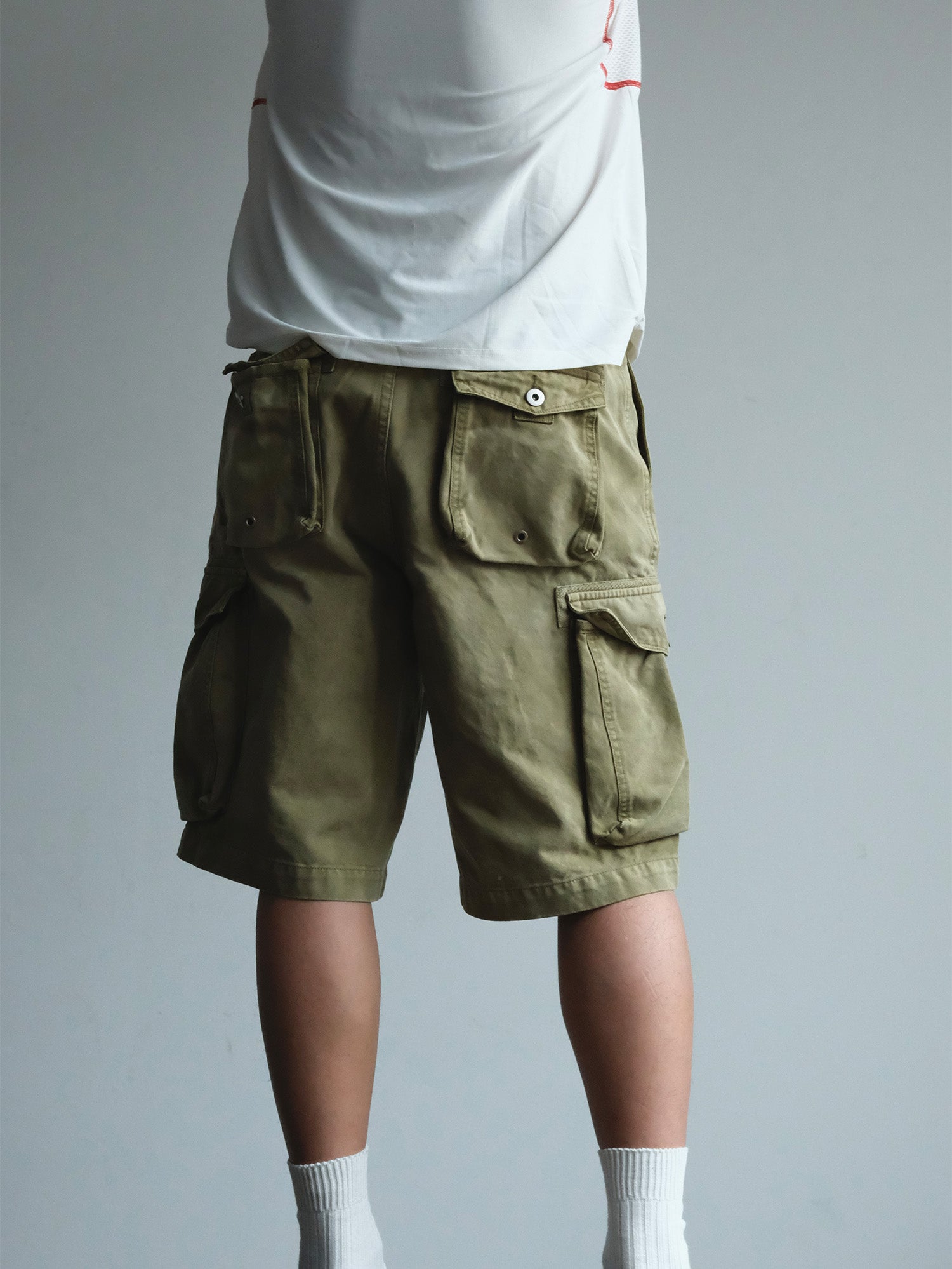 NEIGBORL Washed Sulfur-Dyed Multi-Pocket Cargo Shorts, premium urban and streetwear designers apparel on PROJECTISR.com, NEIGBORL