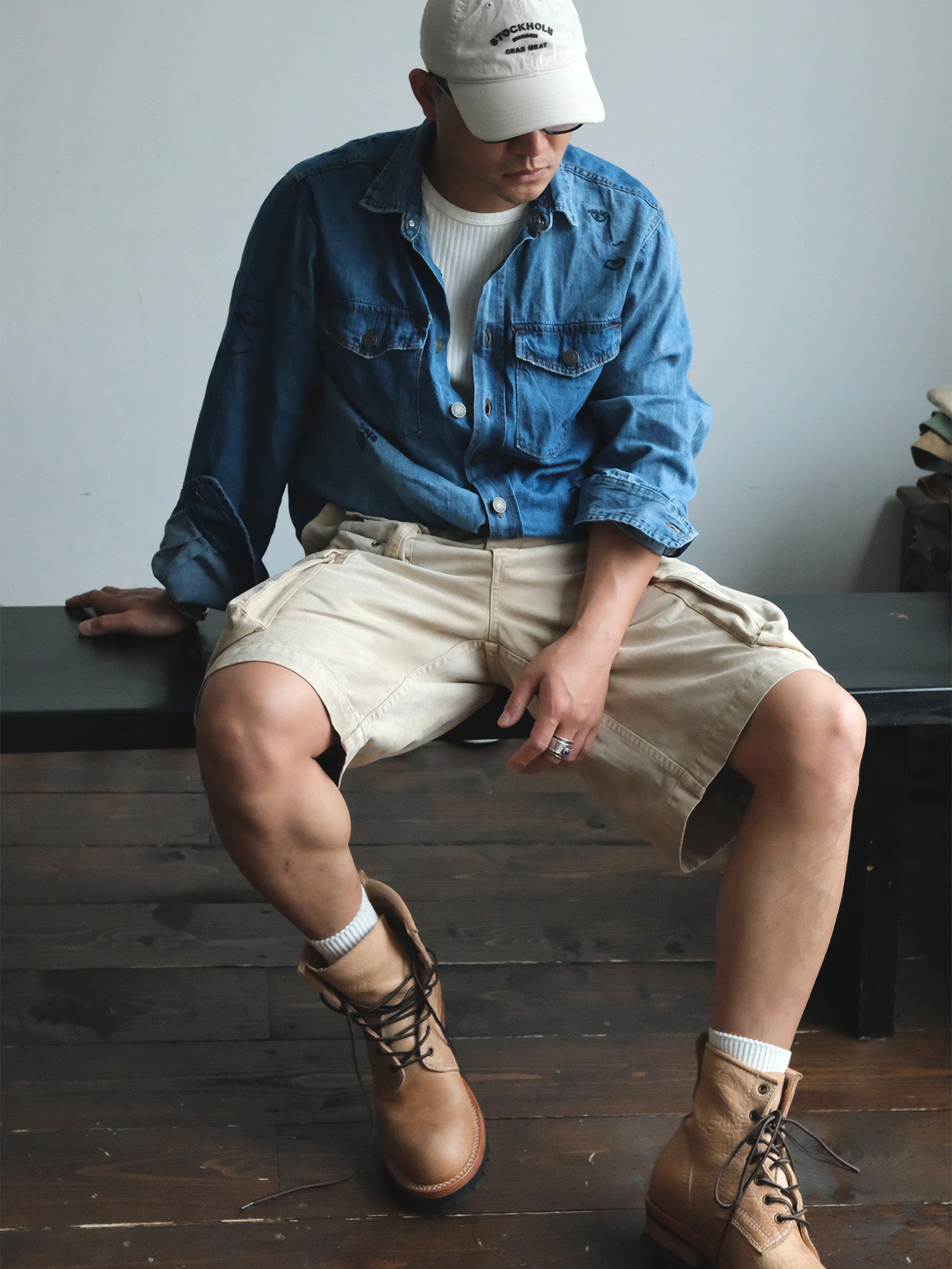 NEIGBORL Washed Sulfur-Dyed Multi-Pocket Cargo Shorts, premium urban and streetwear designers apparel on PROJECTISR.com, NEIGBORL