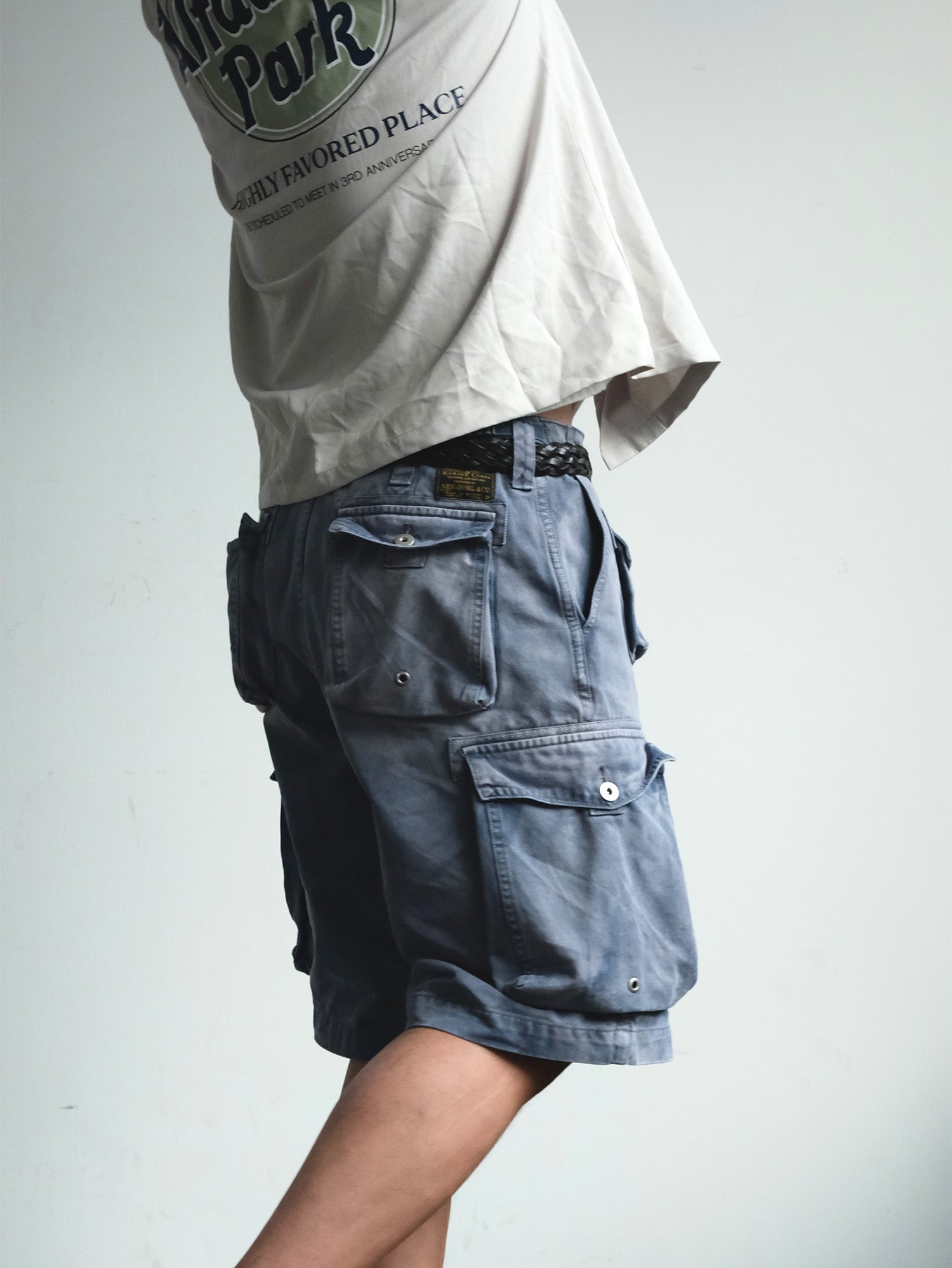 NEIGBORL Washed Sulfur-Dyed Multi-Pocket Cargo Shorts, premium urban and streetwear designers apparel on PROJECTISR.com, NEIGBORL