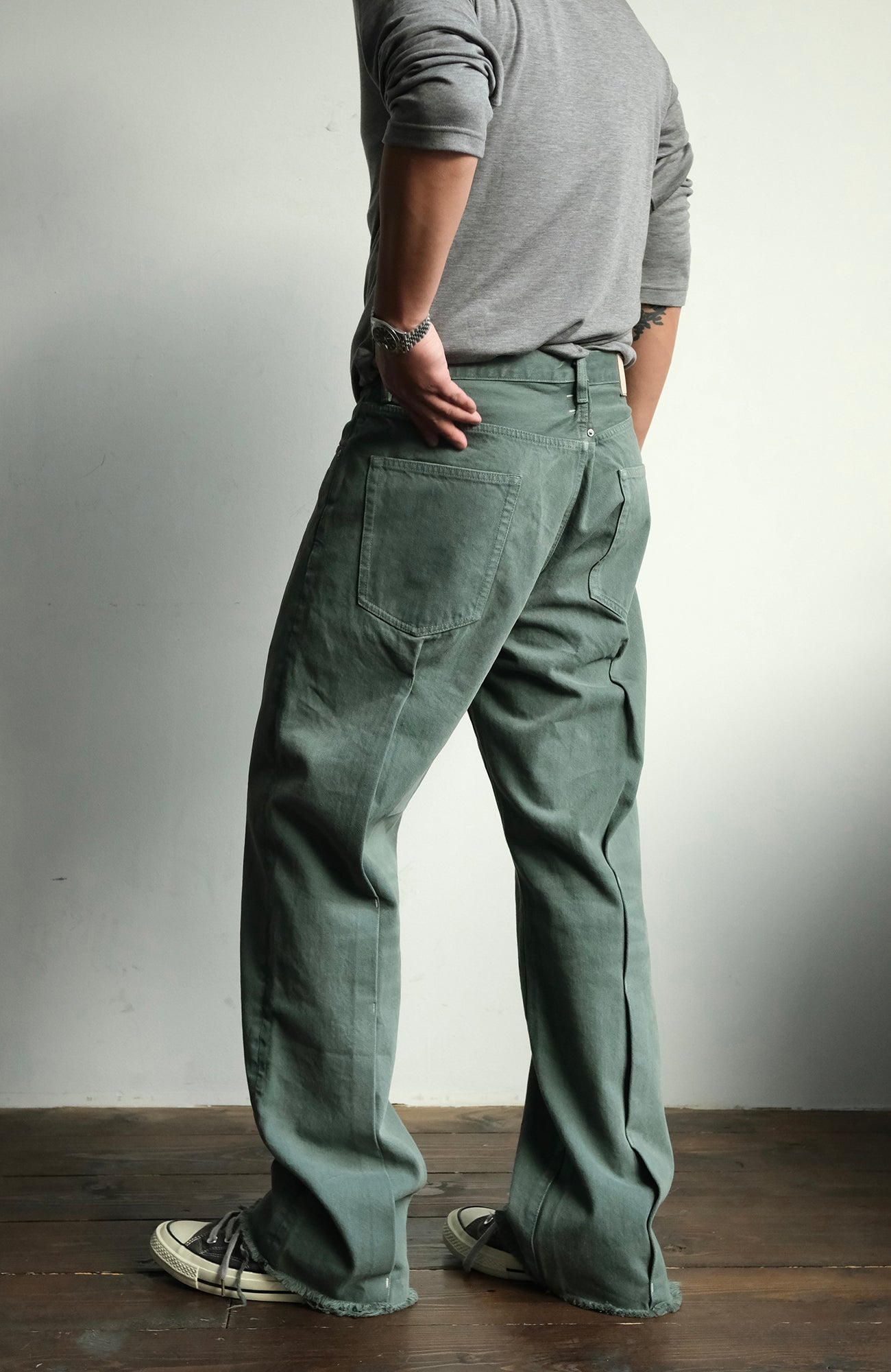 NEIGBORL Distressed Whisker Straight-Leg Jeans, premium urban and streetwear designers apparel on PROJECTISR.com, NEIGBORL
