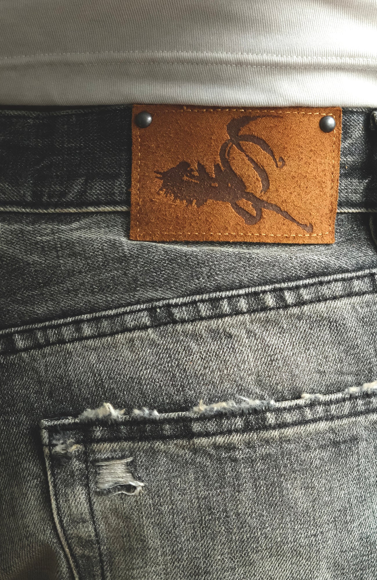 NEIGBORL Wash Distressed Loose-Fit Jeans Black, premium urban and streetwear designers apparel on PROJECTISR.com, NEIGBORL