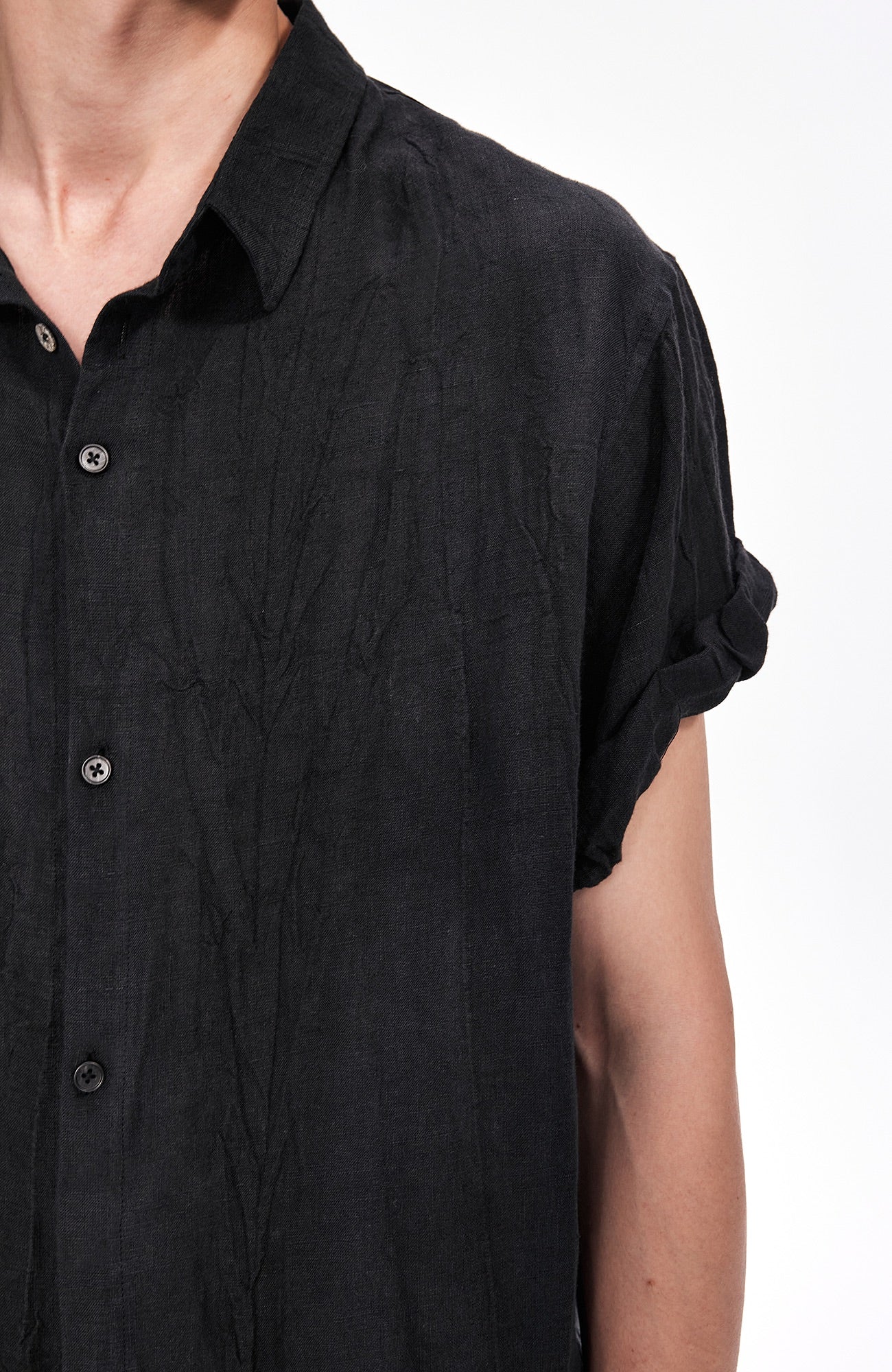 LABELROOM Rolled-Sleeve Linen Shirt, premium urban and streetwear designers apparel on PROJECTISR.com, LABELROOM