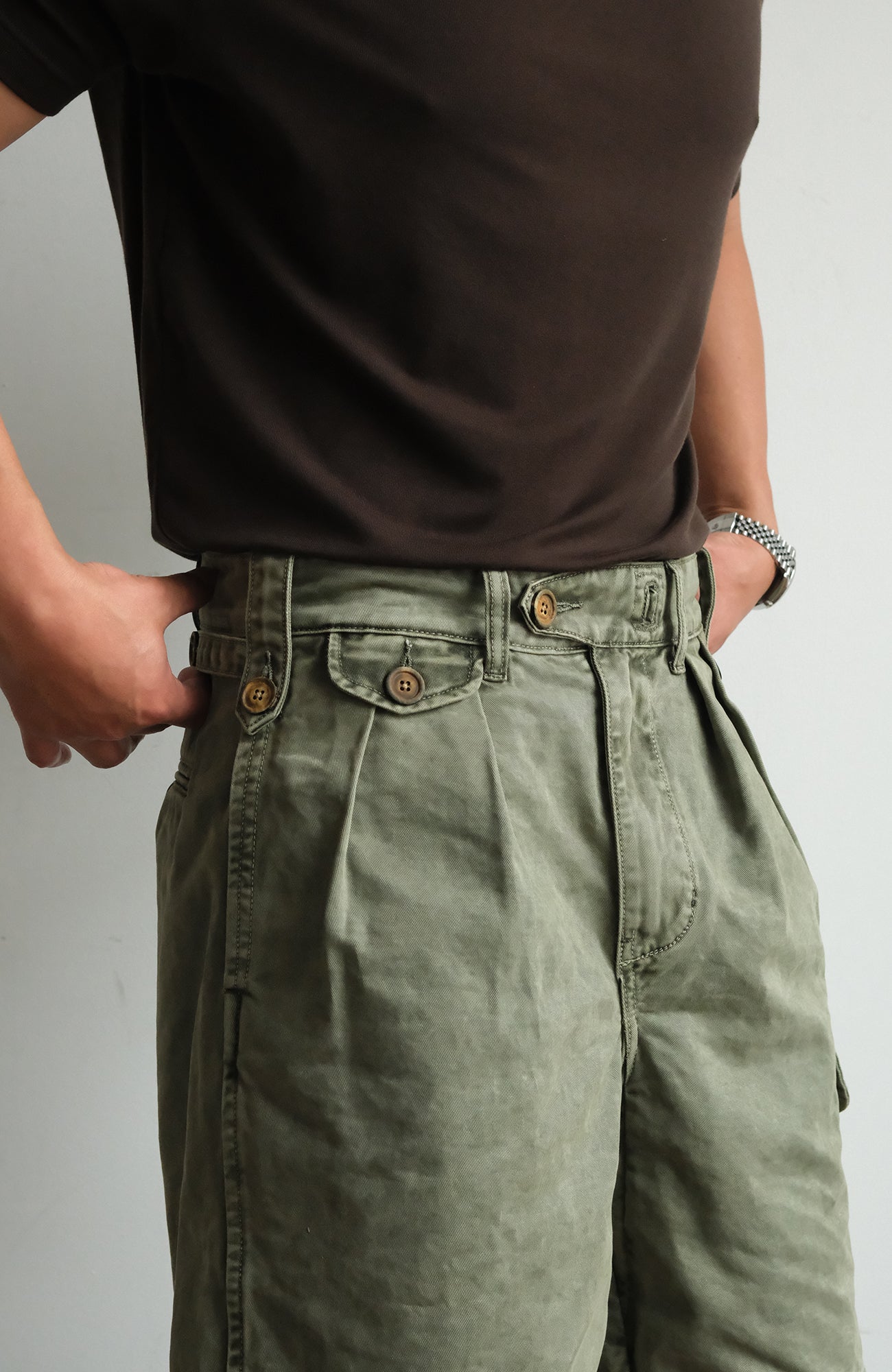 NEIGBORL Retro Washed Multi-Pocket Cargo Shorts, premium urban and streetwear designers apparel on PROJECTISR.com, NEIGBORL