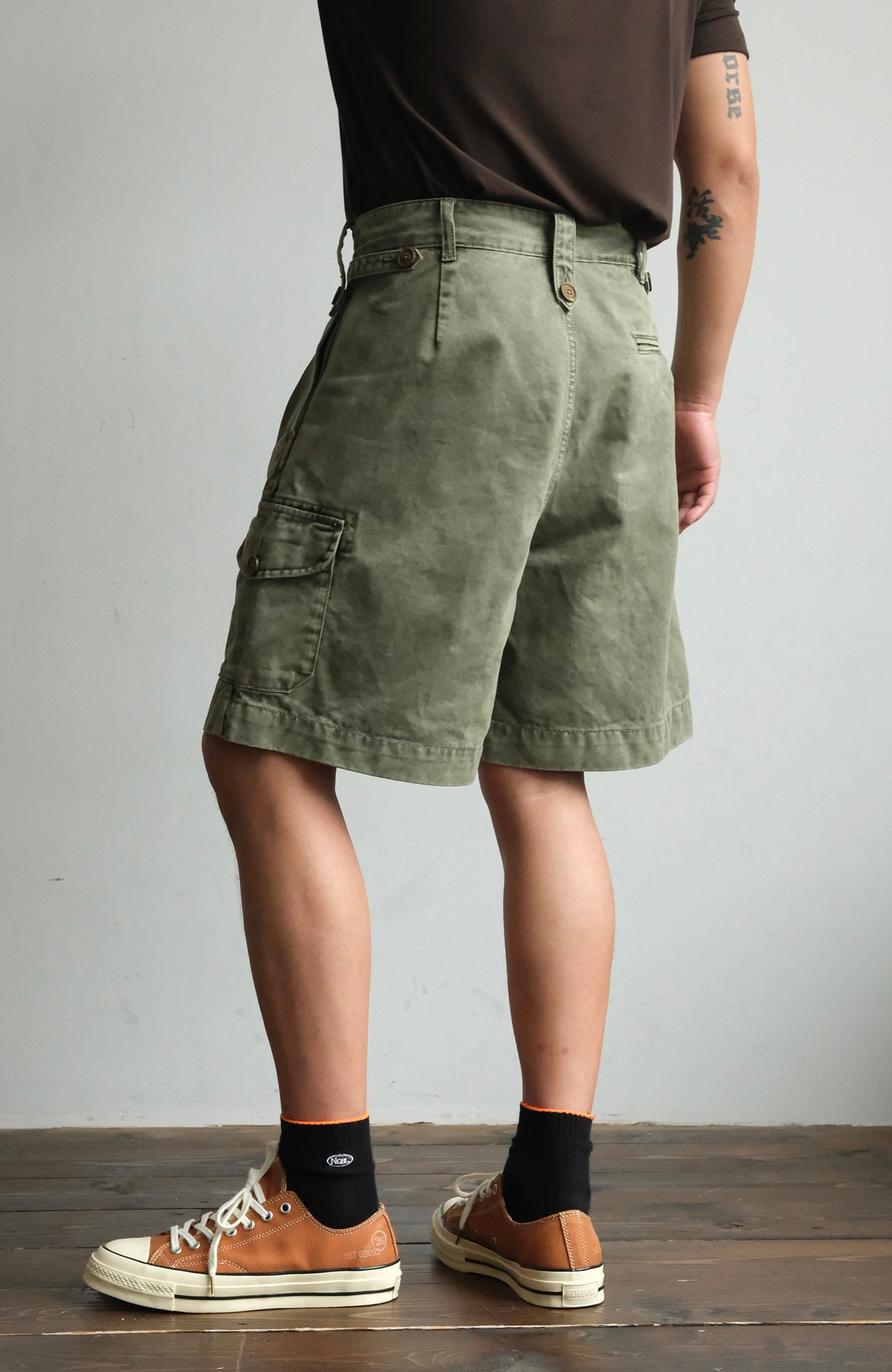 NEIGBORL Retro Washed Multi-Pocket Cargo Shorts, premium urban and streetwear designers apparel on PROJECTISR.com, NEIGBORL