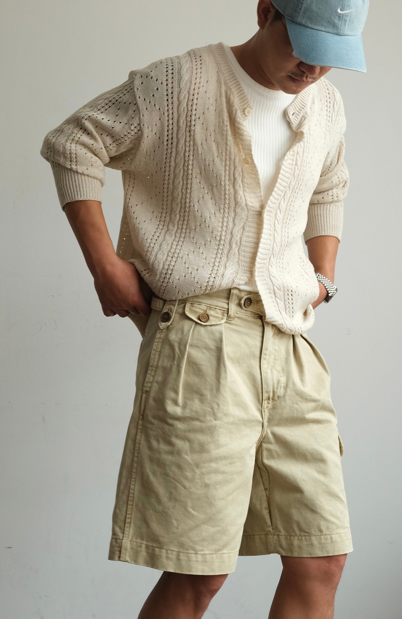 NEIGBORL Retro Washed Multi-Pocket Cargo Shorts, premium urban and streetwear designers apparel on PROJECTISR.com, NEIGBORL