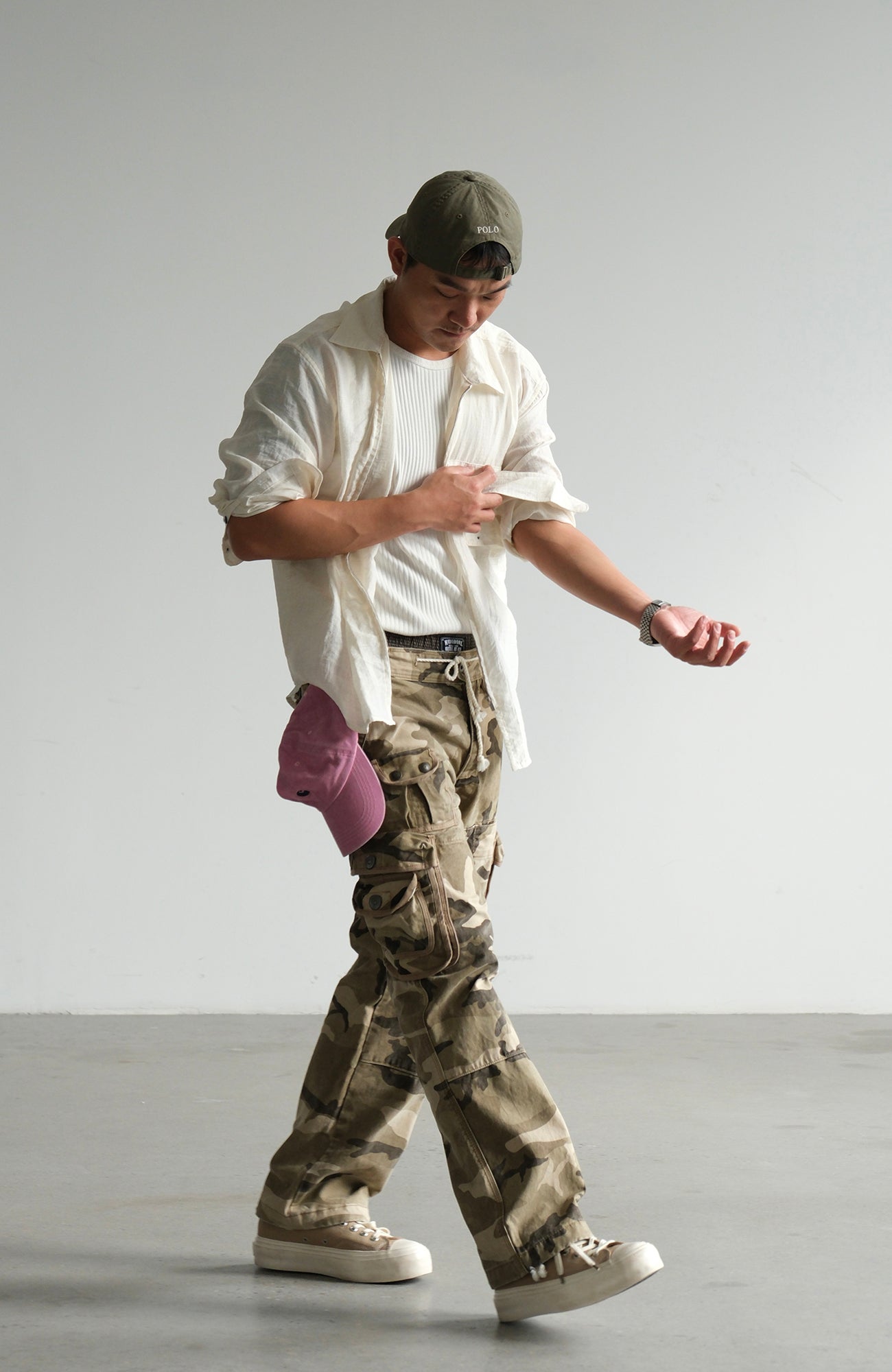NEIGBORL Camo Multi-Pocket Straight Cargo Pants, premium urban and streetwear designers apparel on PROJECTISR.com, NEIGBORL