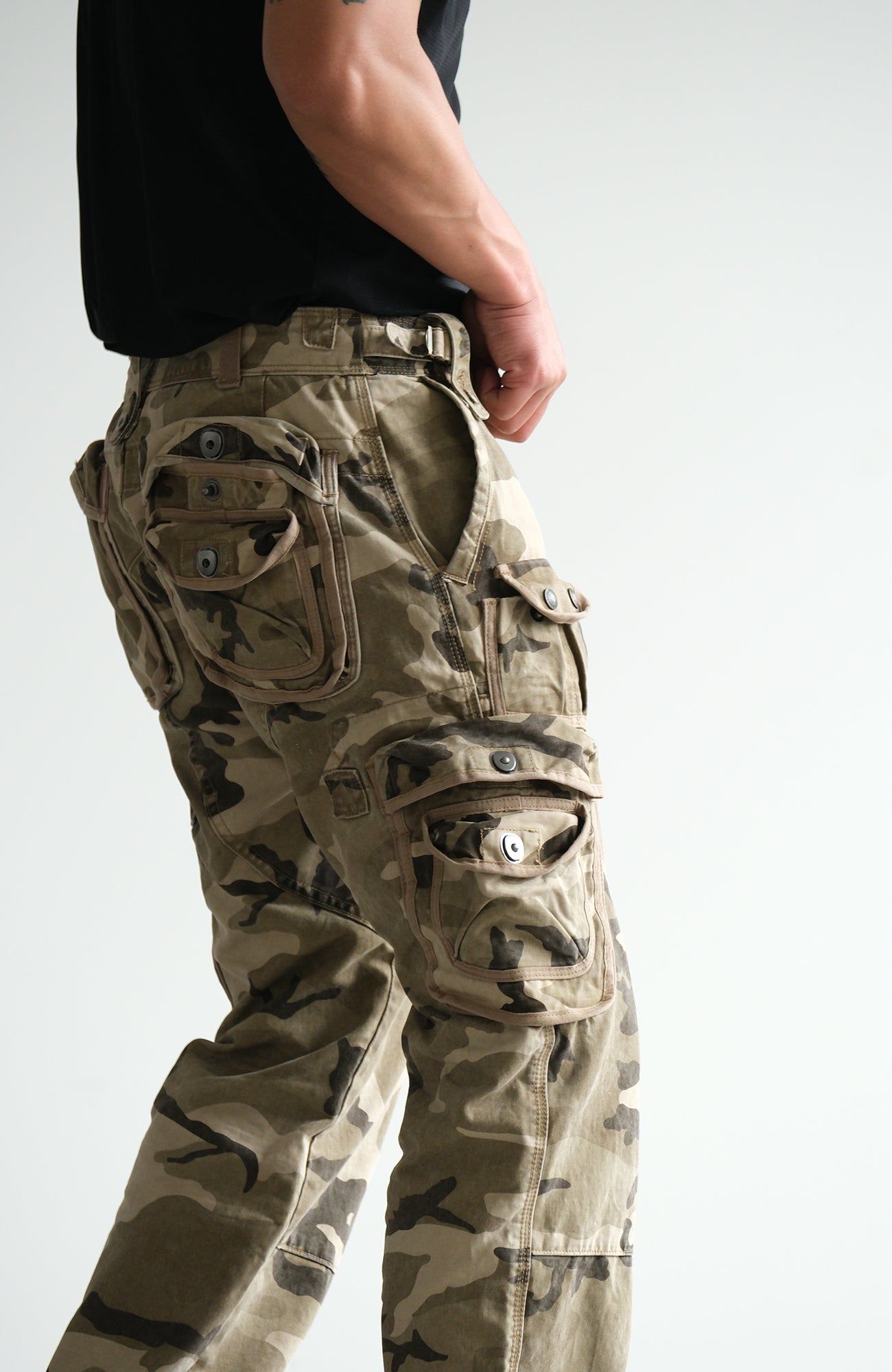 NEIGBORL Camo Multi-Pocket Straight Cargo Pants, premium urban and streetwear designers apparel on PROJECTISR.com, NEIGBORL