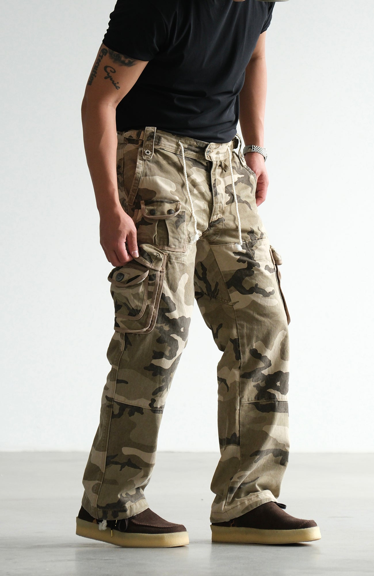 NEIGBORL Camo Multi-Pocket Straight Cargo Pants, premium urban and streetwear designers apparel on PROJECTISR.com, NEIGBORL
