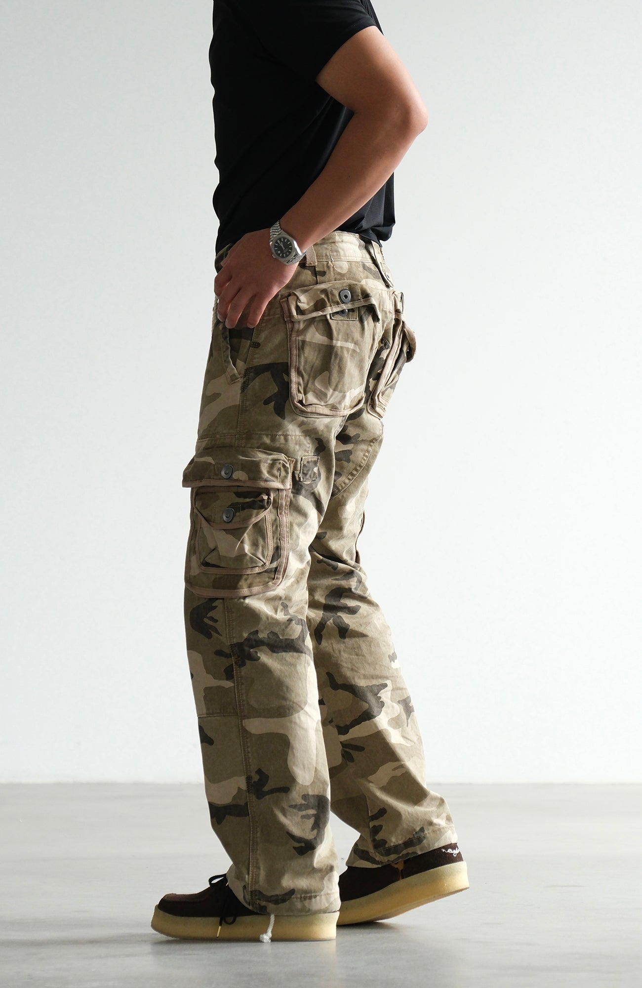 NEIGBORL Camo Multi-Pocket Straight Cargo Pants, premium urban and streetwear designers apparel on PROJECTISR.com, NEIGBORL