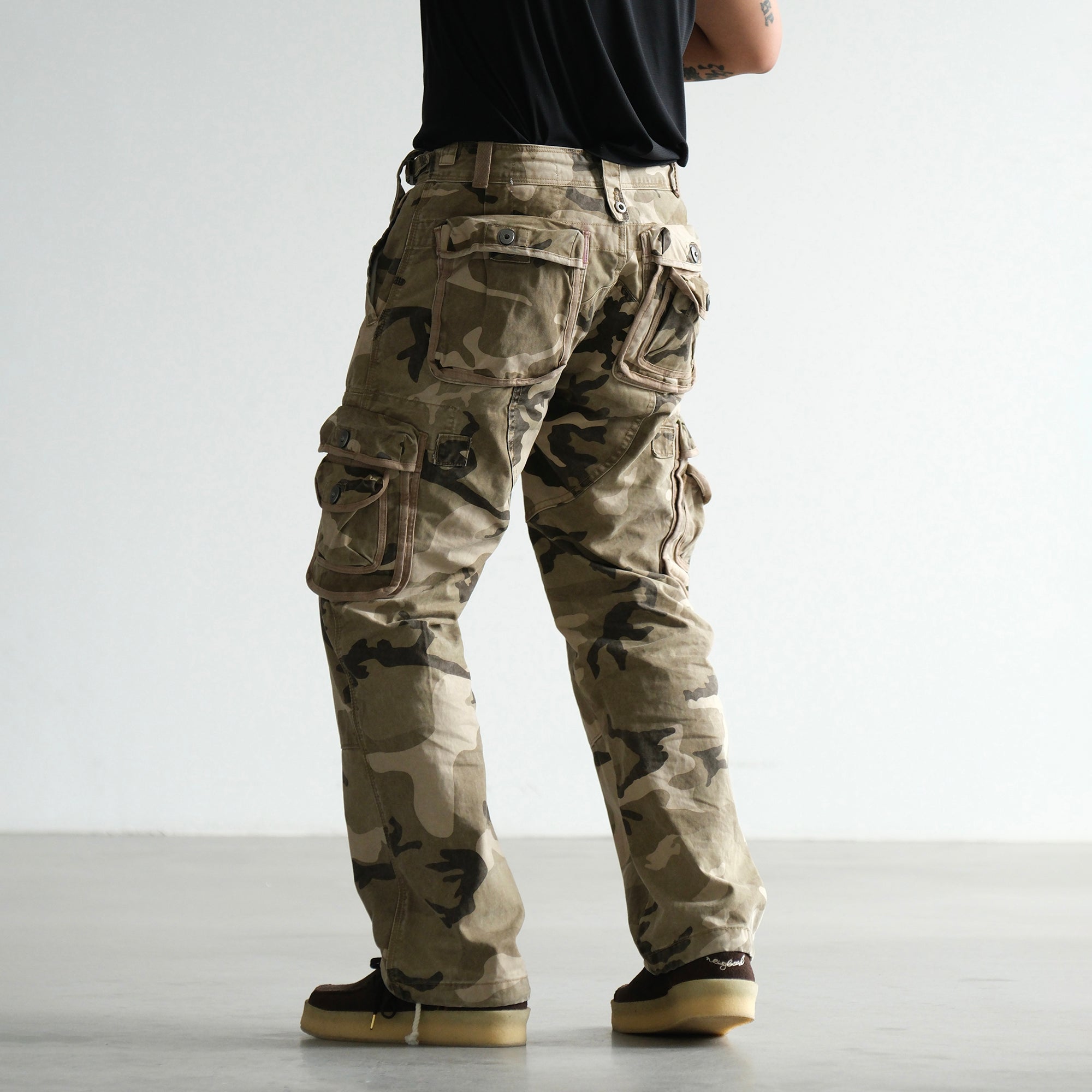 NEIGBORL Camo Multi-Pocket Straight Cargo Pants, premium urban and streetwear designers apparel on PROJECTISR.com, NEIGBORL