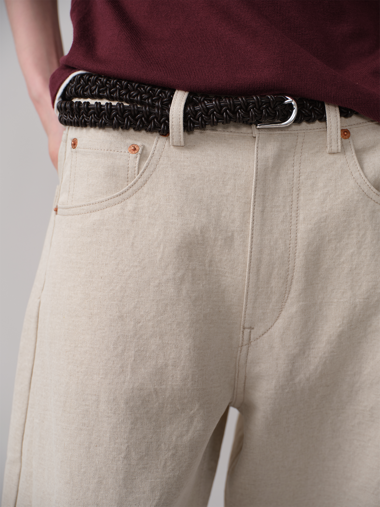 OPICLOTH Paneled Wide-Leg Pants, premium urban and streetwear designers apparel on PROJECTISR.com, OPICLOTH