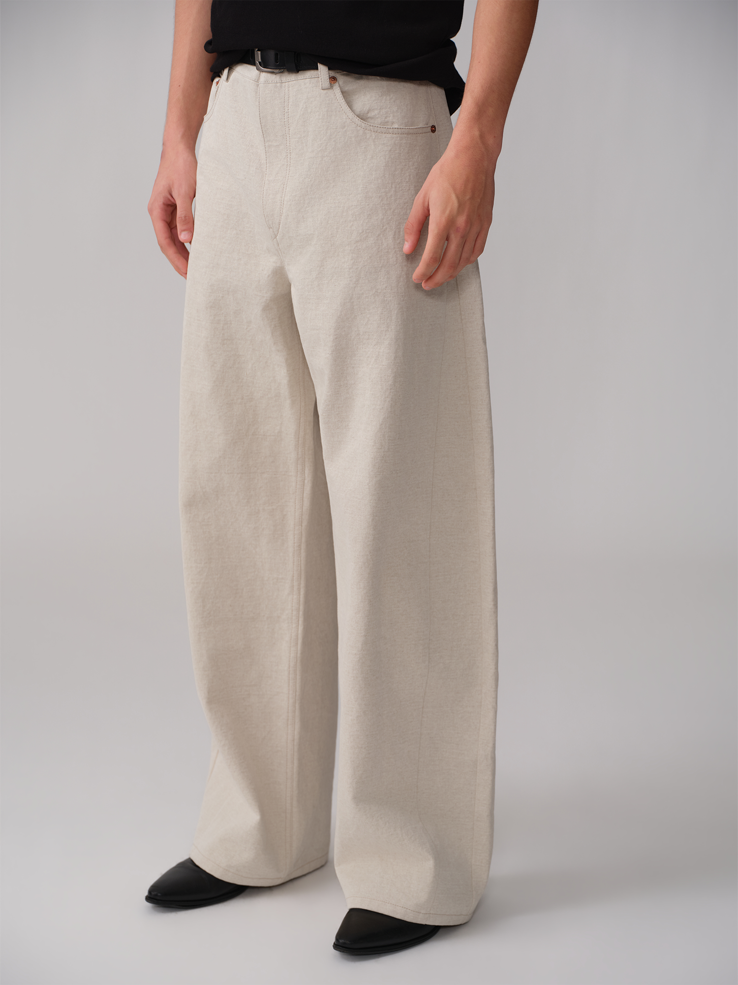 OPICLOTH Paneled Wide-Leg Pants, premium urban and streetwear designers apparel on PROJECTISR.com, OPICLOTH