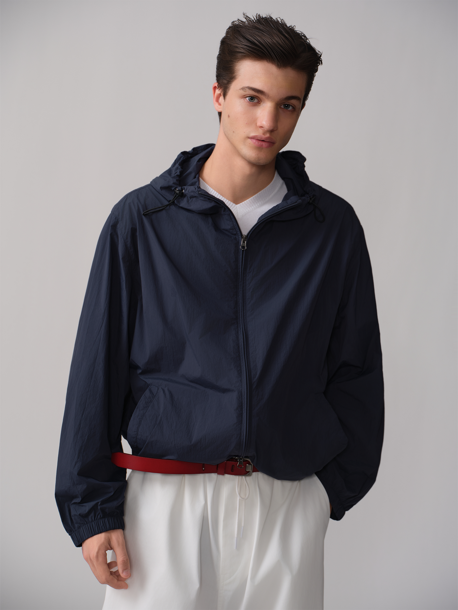 OPICLOTH Hooded Nylon Windbreaker Jacket, premium urban and streetwear designers apparel on PROJECTISR.com, OPICLOTH