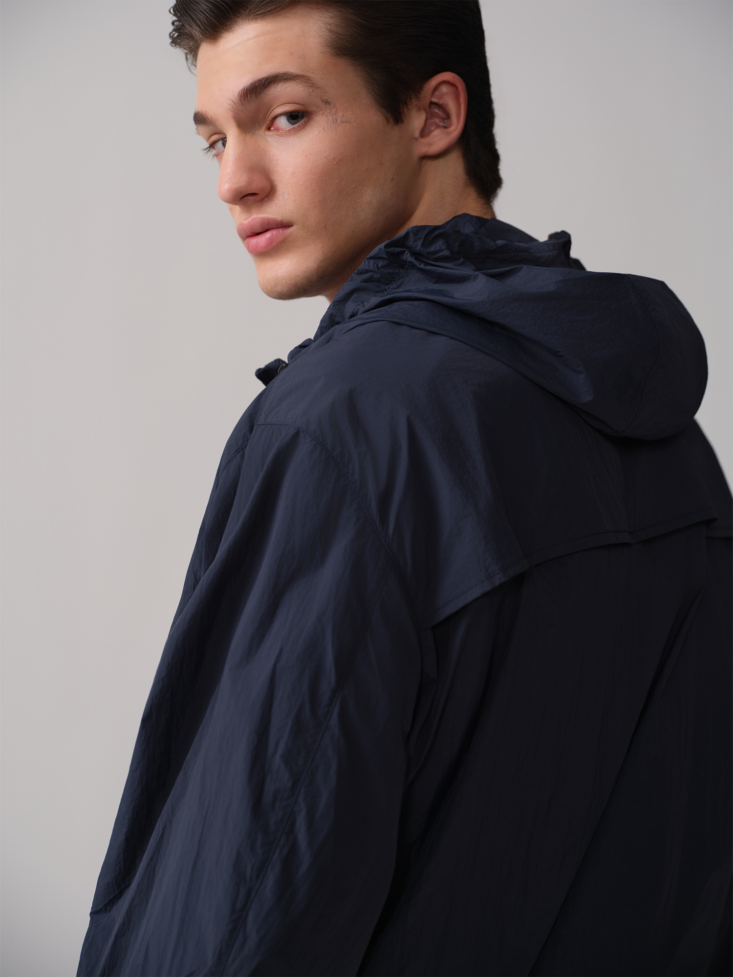 OPICLOTH Hooded Nylon Windbreaker Jacket, premium urban and streetwear designers apparel on PROJECTISR.com, OPICLOTH
