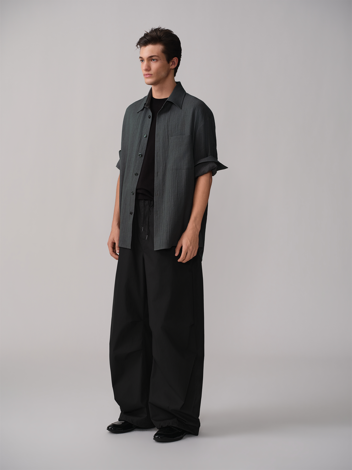 OPICLOTH Pleated Drawstring Parachute Pants, premium urban and streetwear designers apparel on PROJECTISR.com, OPICLOTH