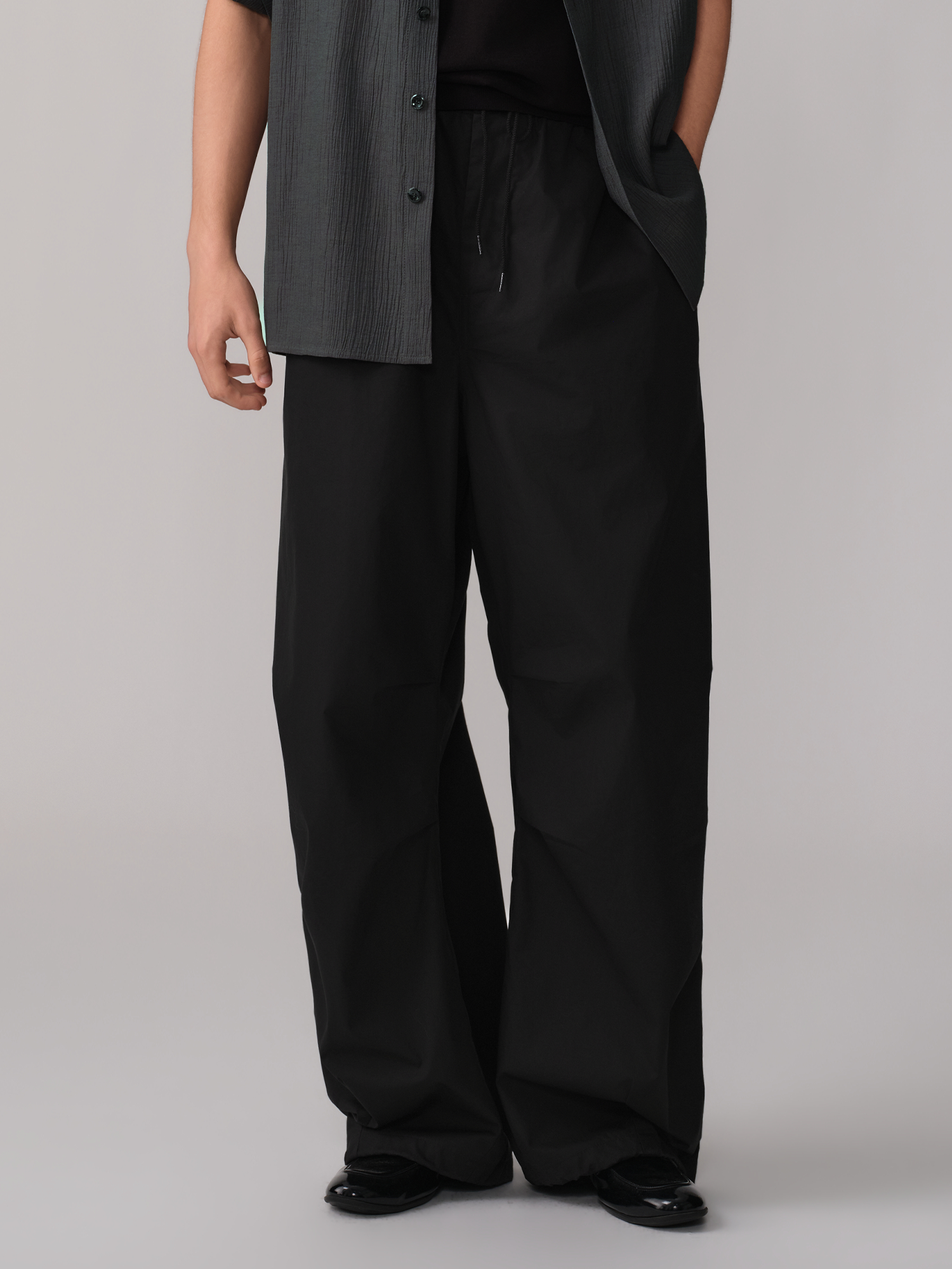 OPICLOTH Pleated Drawstring Parachute Pants, premium urban and streetwear designers apparel on PROJECTISR.com, OPICLOTH
