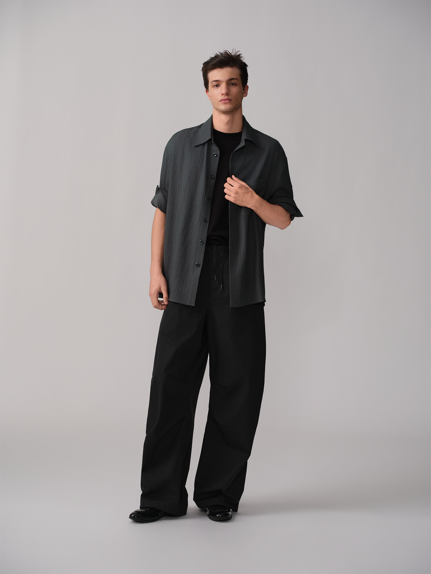 OPICLOTH Pleated Drawstring Parachute Pants, premium urban and streetwear designers apparel on PROJECTISR.com, OPICLOTH