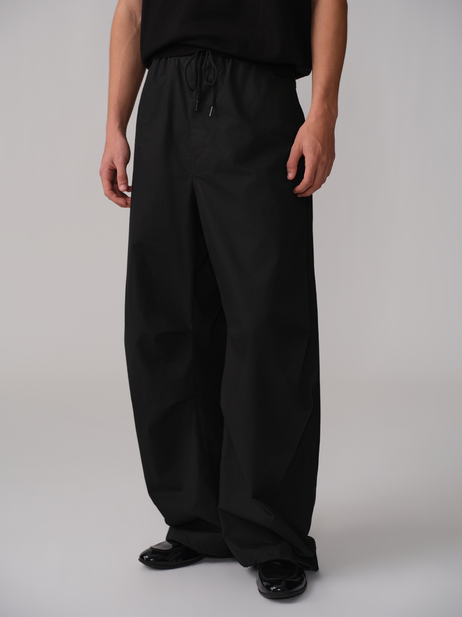 OPICLOTH Pleated Drawstring Parachute Pants, premium urban and streetwear designers apparel on PROJECTISR.com, OPICLOTH