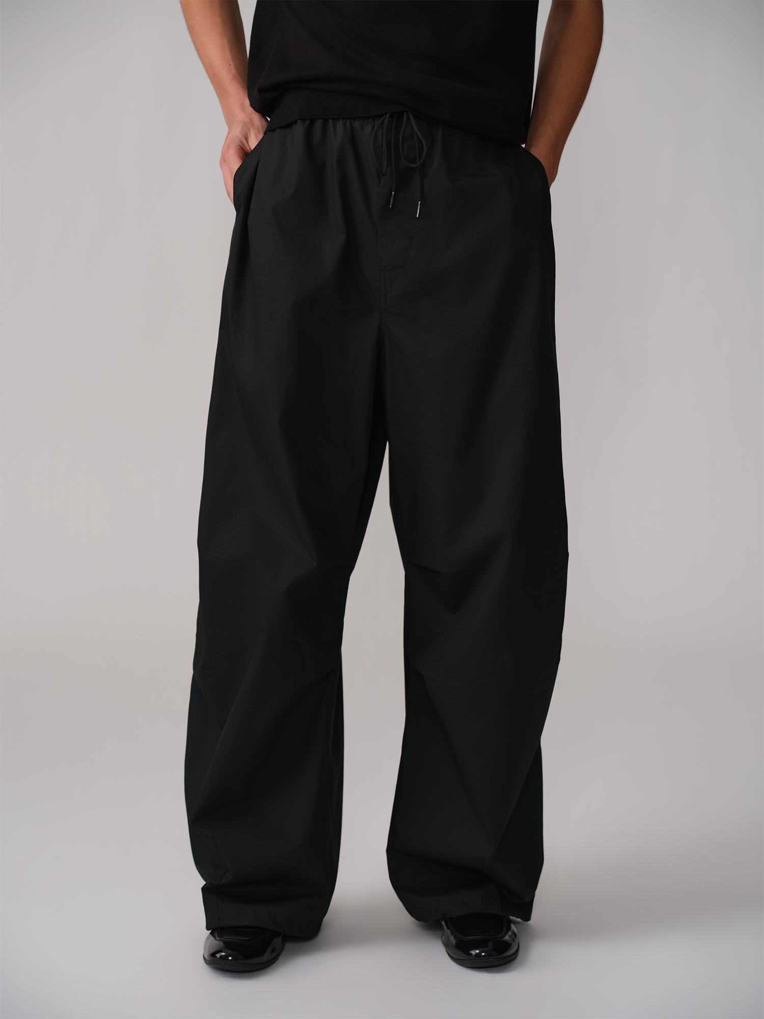 OPICLOTH Pleated Drawstring Parachute Pants, premium urban and streetwear designers apparel on PROJECTISR.com, OPICLOTH