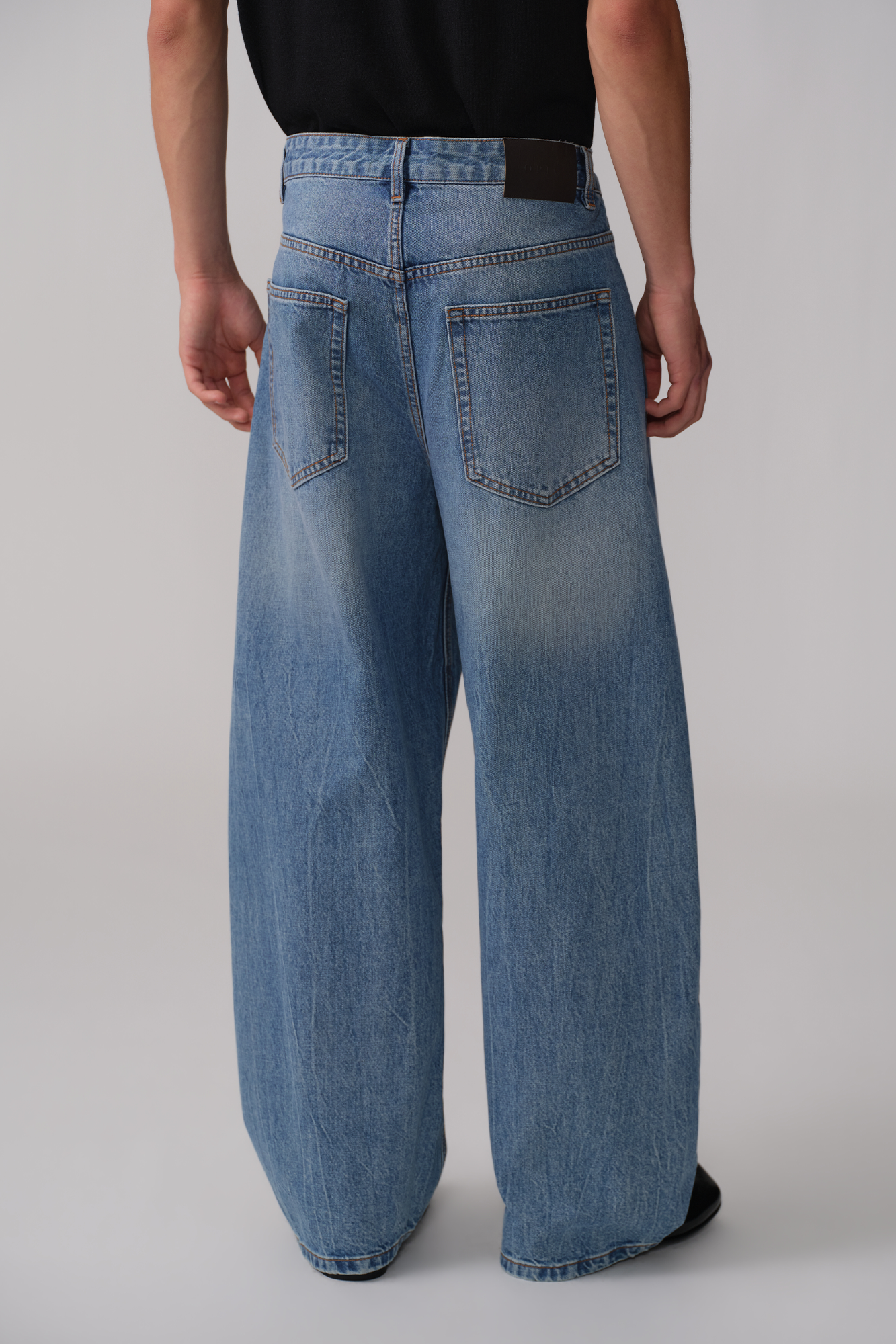 OPICLOTH Washed Whiskered Curved Jeans, premium urban and streetwear designers apparel on PROJECTISR.com, OPICLOTH
