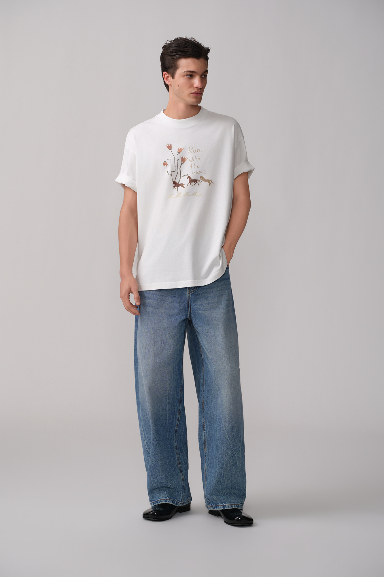 OPICLOTH Washed Whiskered Curved Jeans, premium urban and streetwear designers apparel on PROJECTISR.com, OPICLOTH