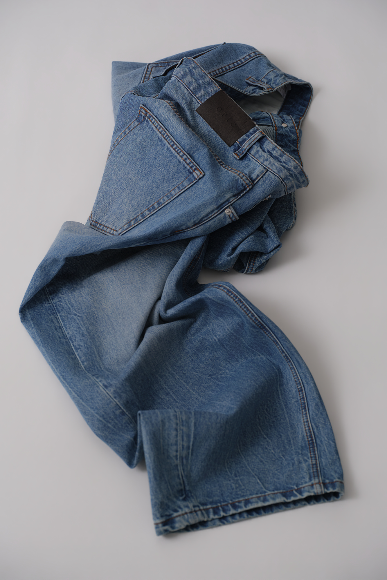 OPICLOTH Washed Whiskered Curved Jeans, premium urban and streetwear designers apparel on PROJECTISR.com, OPICLOTH